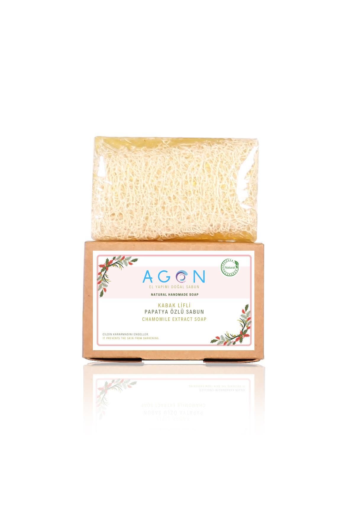 صابون طبیعی دست ساز عصاره بابونه با فیبر کدو تنبل 120 گرم Agon