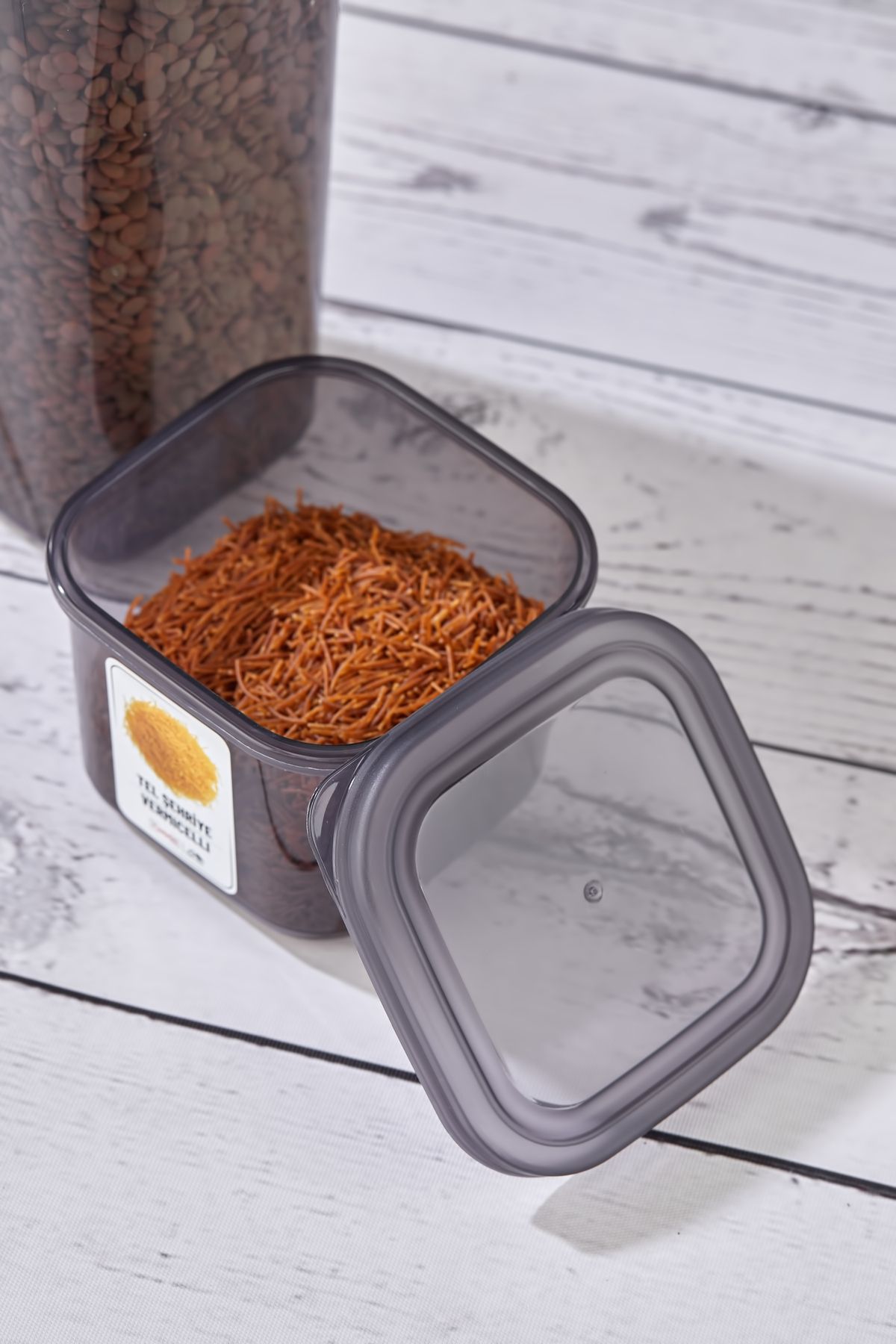 Home-Lia 92 Pieces Square Food and Pulses Storage Container Seasoning Set 12X300Ml 10X(350Ml500Ml1100Ml)4X1700Ml 5