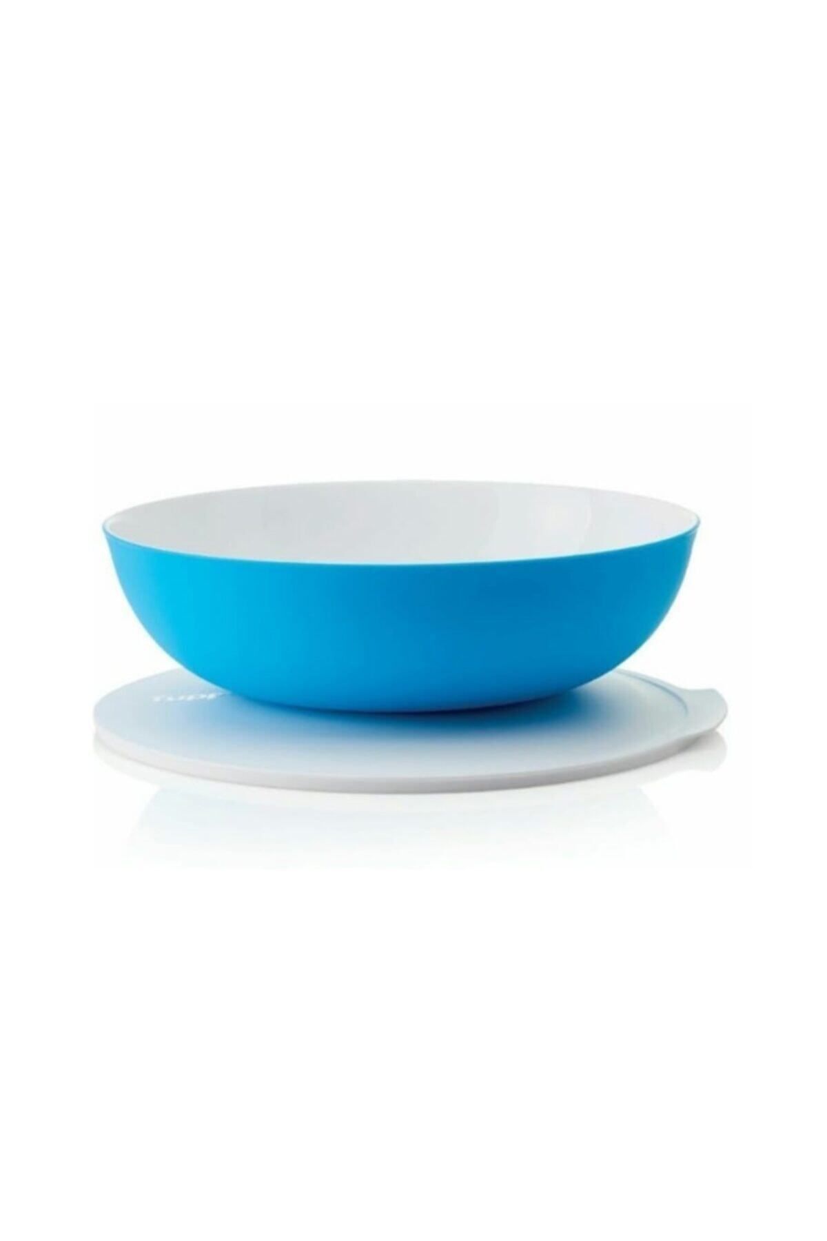 Tupperware Mavi Beyaz Berrak Servis Kabı 3.5 Litre Saklama Kabı