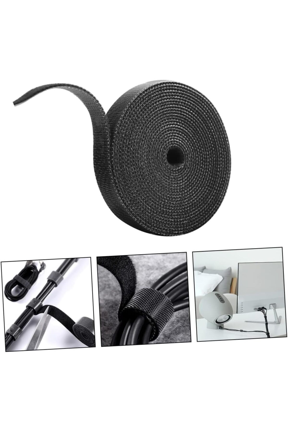 Dünya Magnet-2 Meters - Hook and Loop Tape, Width: 2 Cm, Black, Cable Organizer, Hook and Loop, Hook and Loop Tape 2