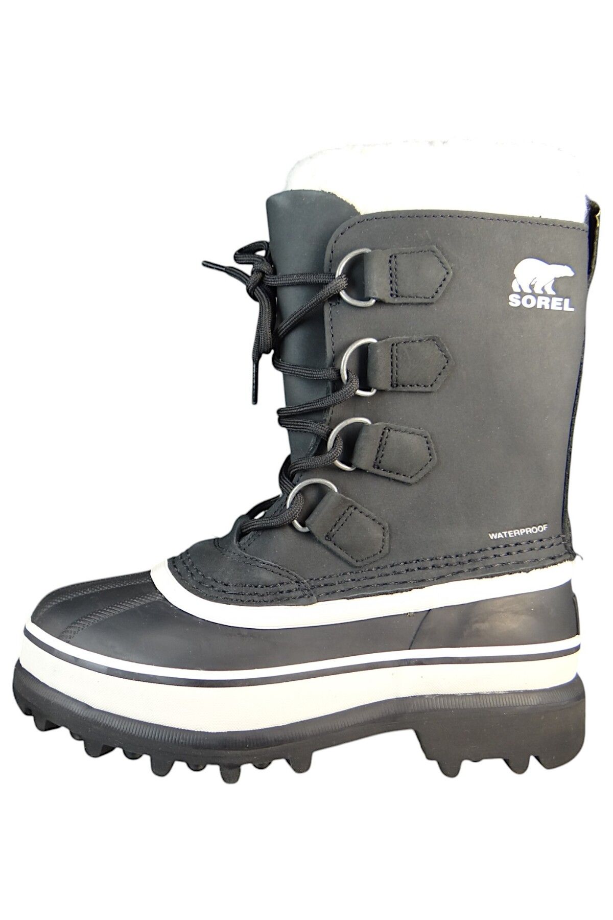 Sorel-Damen Stiefel Stiefel Winterschuhe Caribou WP 1003812 Schwarz 011 Black Stone Leder mit Sorel AeroT 3