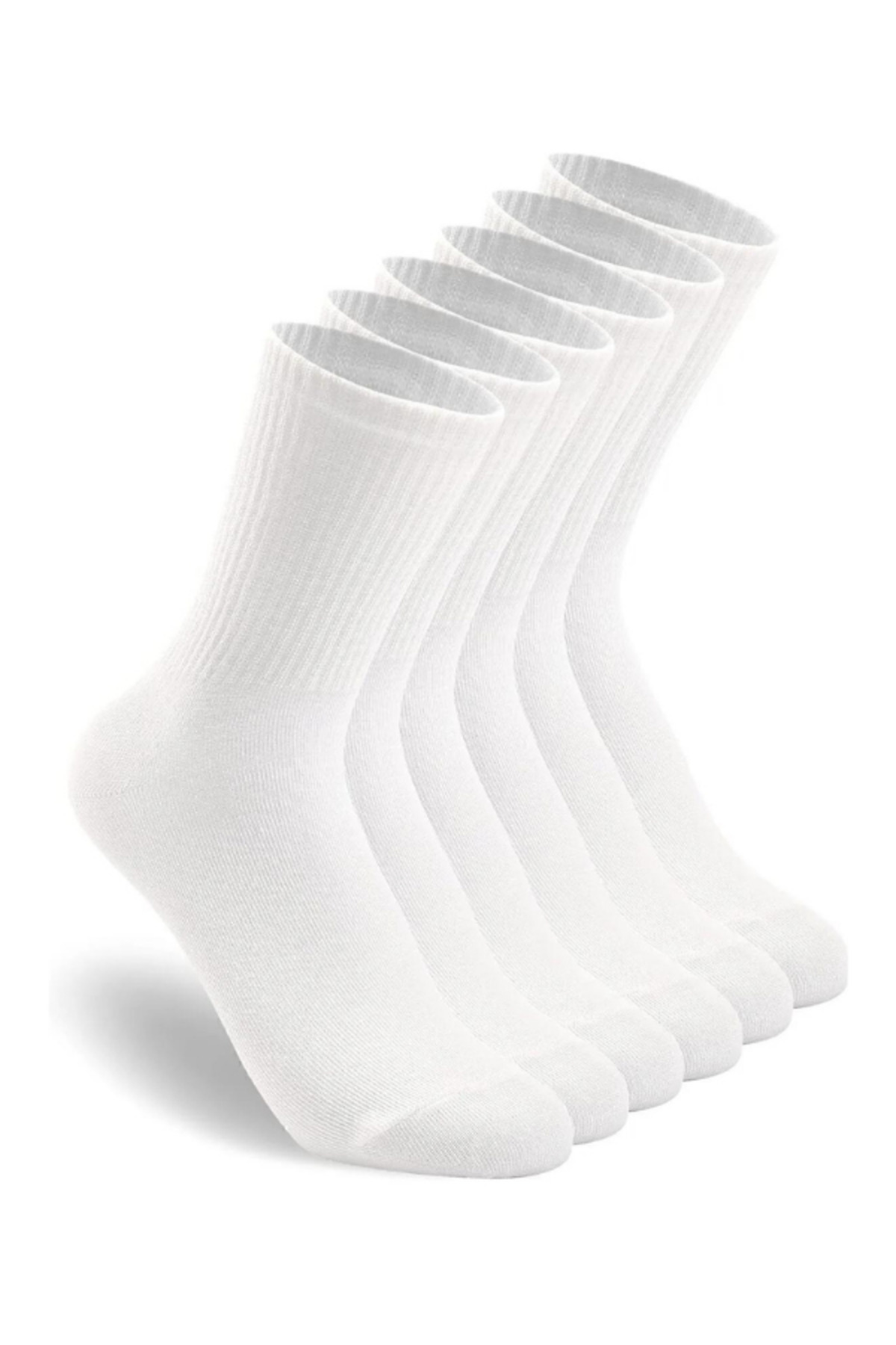 myprem socks 6 Çiftnisex Düz Tenis Çorap 6'lı Extra Rahat