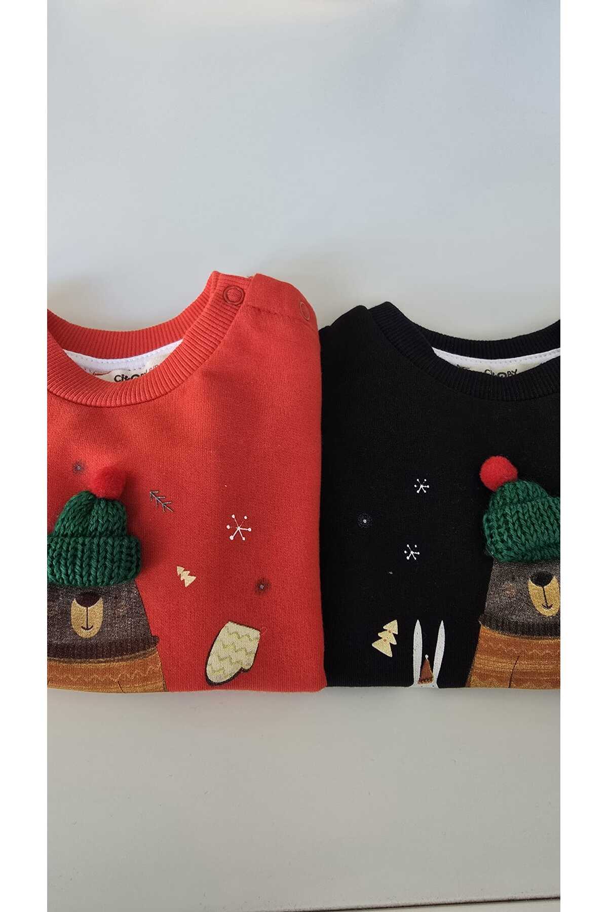 MOW Kids Yılbaşı Temalı Unisex Bebek Çocuk Pamuklu Sweatshirt fotoğrafı 4 (önizleme)