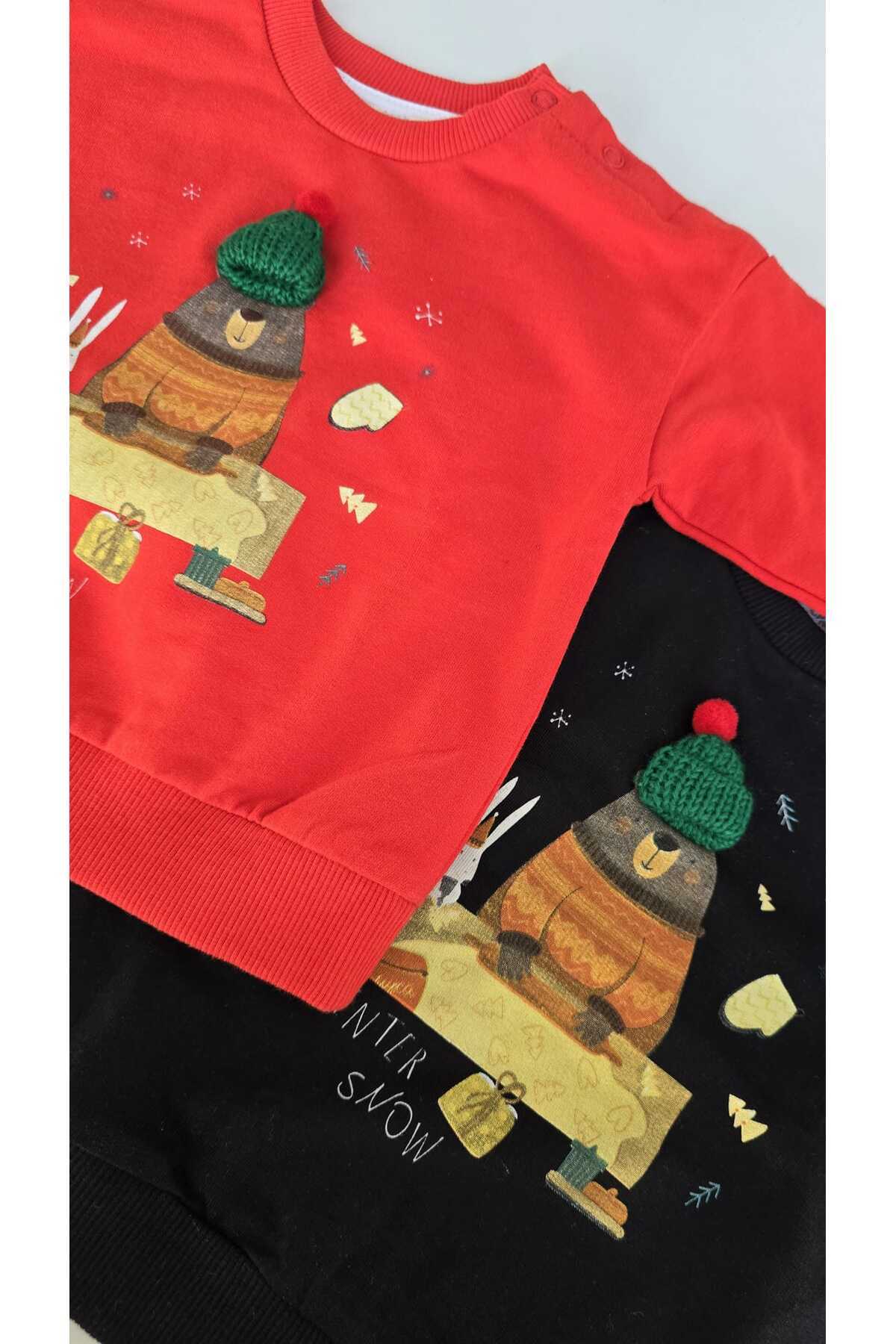 MOW Kids Yılbaşı Temalı Unisex Bebek Çocuk Pamuklu Sweatshirt fotoğrafı 6 (önizleme)