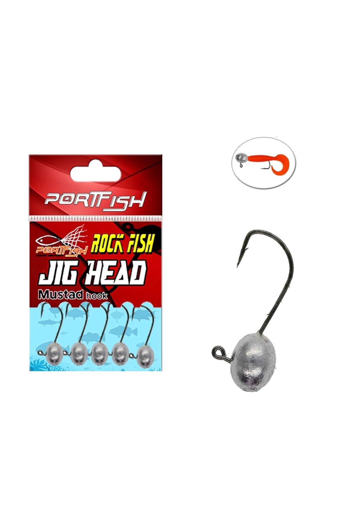 Port Fish Portfish Jig Head 1,5Gr Mustad İğneli 5Li Pkt