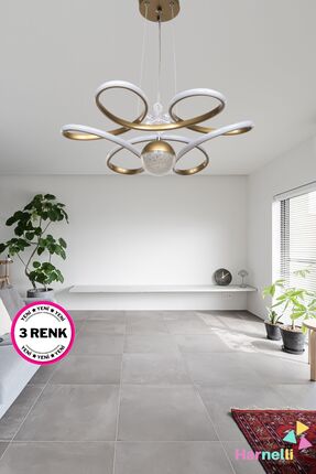 Harnelli 3 Renk Yanabilen Şeker Camlı Modern Ledli Avize