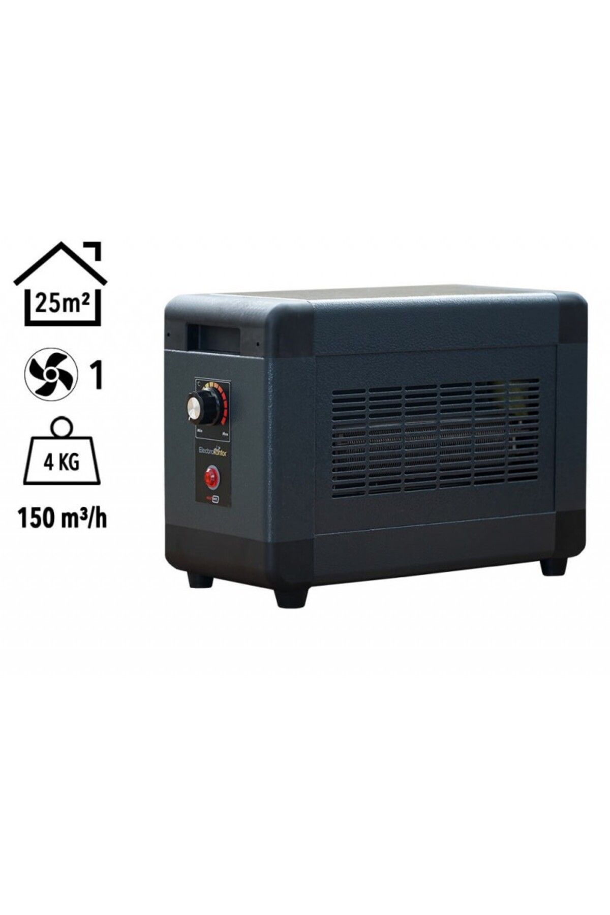HEAT BOX Mini 2000 Watt Monofaze Elektrikli Fanlı Isıtıcı Füme