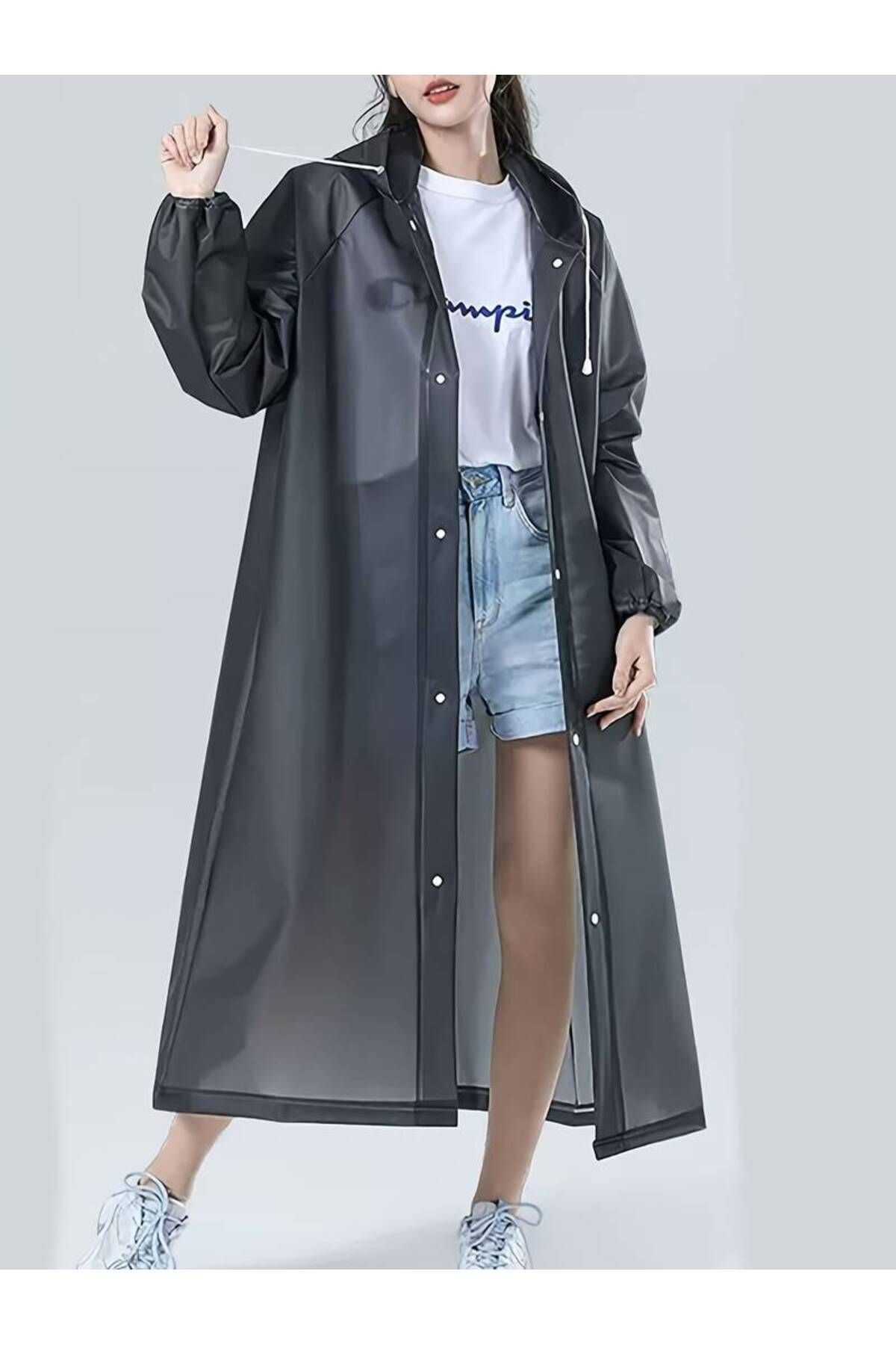 Kezban Tekstil Unisex SİYAH Eva Kumaş Su Rüzgar Geçirmez Yağmurluk — مشکی 2245450