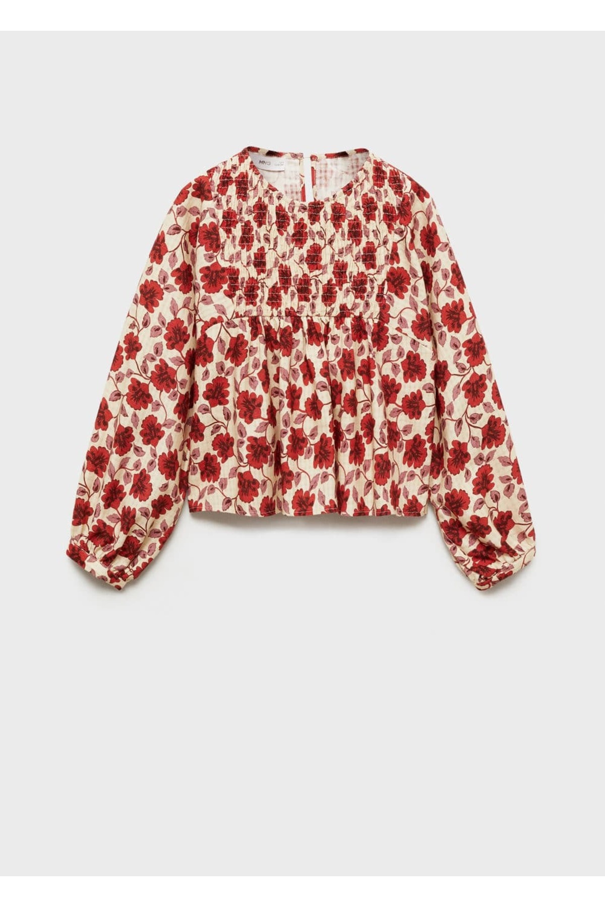 Çiçek desenli pamuklu bluz