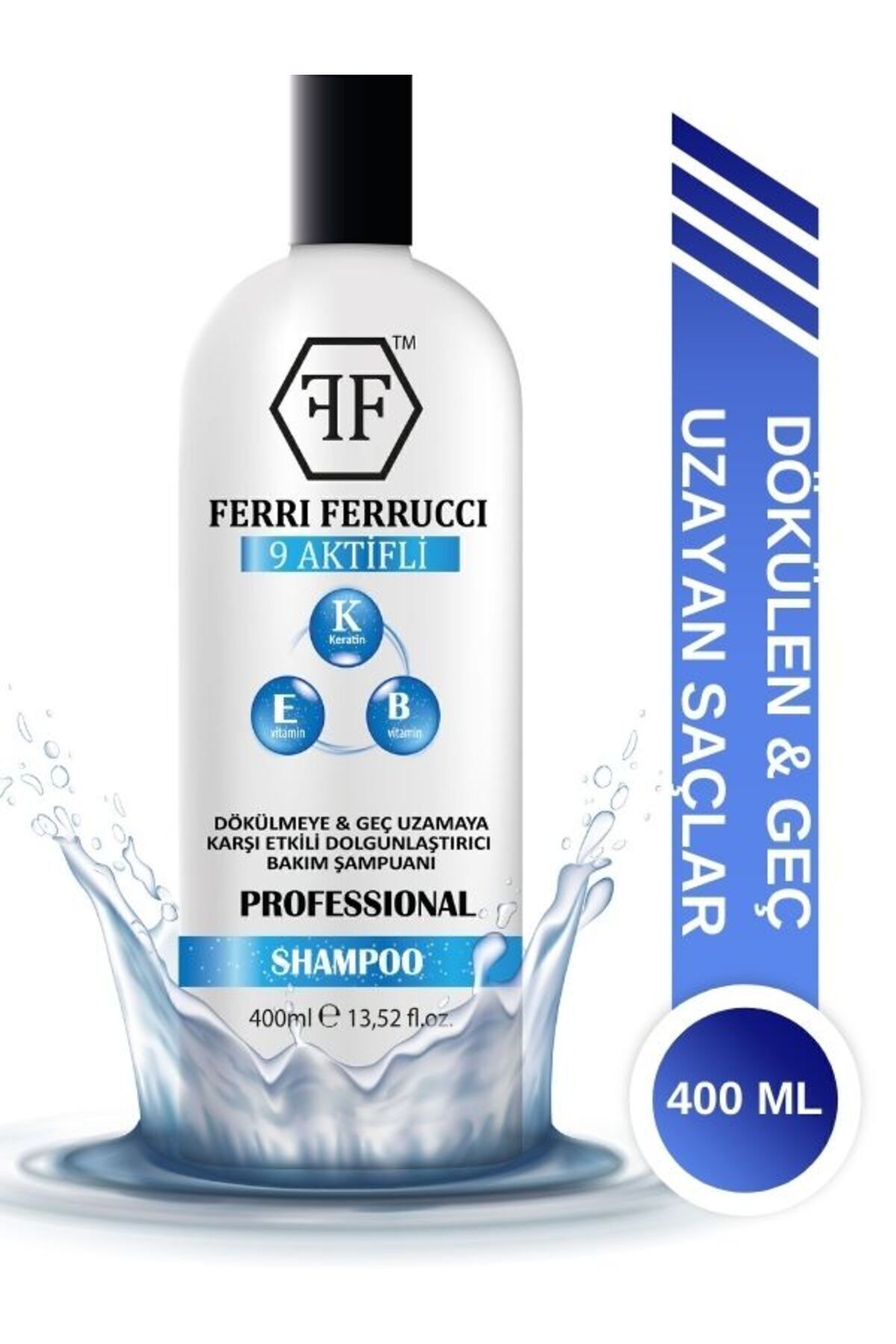 Ferri Ferrucci Saç Dökülmesi Bakım Şampuanı 400 ml Bambu Ginseng Buğday Biberiye Keratin Biotin B5-1