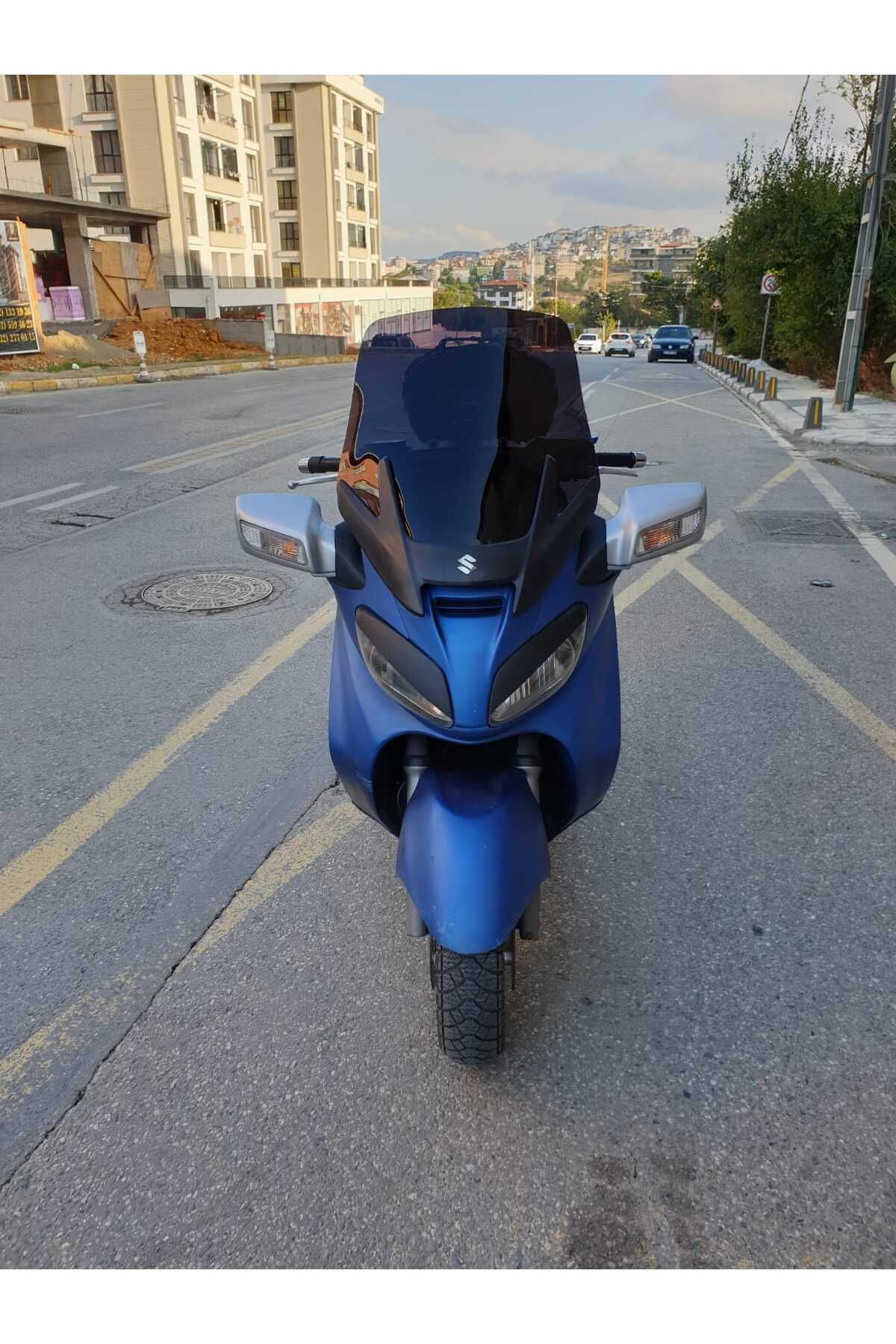 Suzuki Burgman 650 Siperlik Ön Cam 2005 2018 Model 65cm Siyah Renkli 4mm ORTA BOYLU CAM