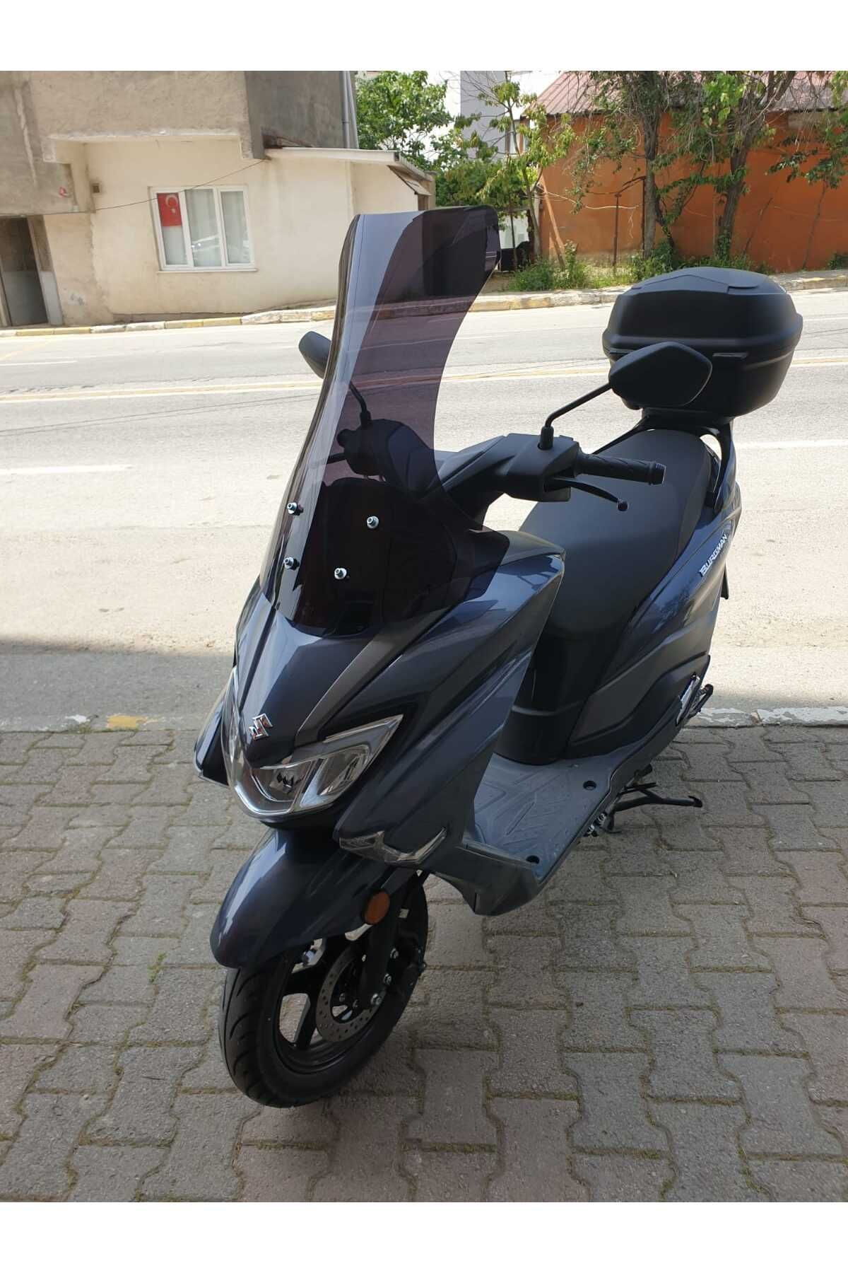 Suzuki Burgman Street EX 125 Siperlik Ön Cam 2023-2025 Model 62cm Siyah Renkli 4mm