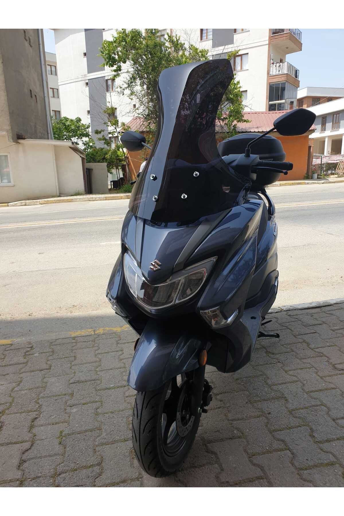 Suzuki Burgman Street EX 125 Siperlik Ön Cam 2023-2025 Model 62cm Siyah Renkli 4mm
