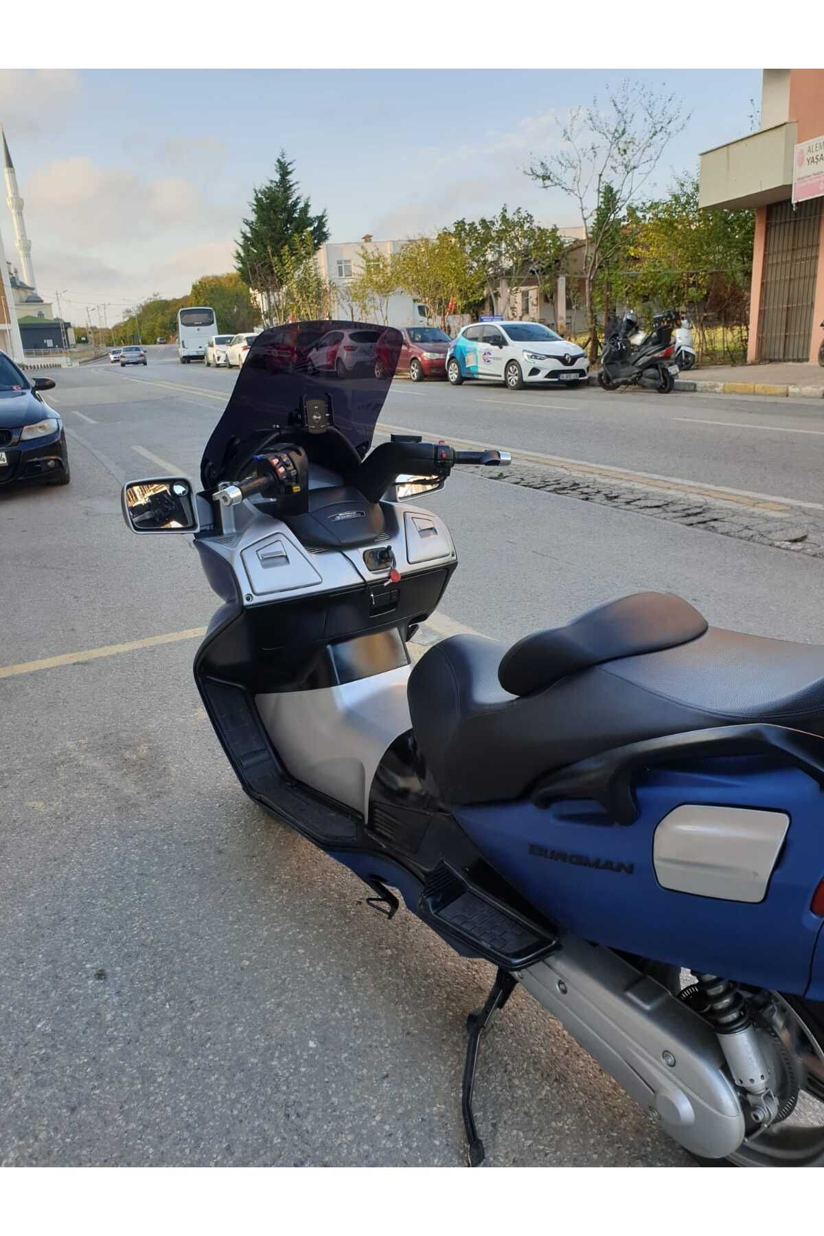 Suzuki Burgman 650 Siperlik Ön Cam 2005 2018 Model 65cm Siyah Renkli 4mm ORTA BOYLU CAM