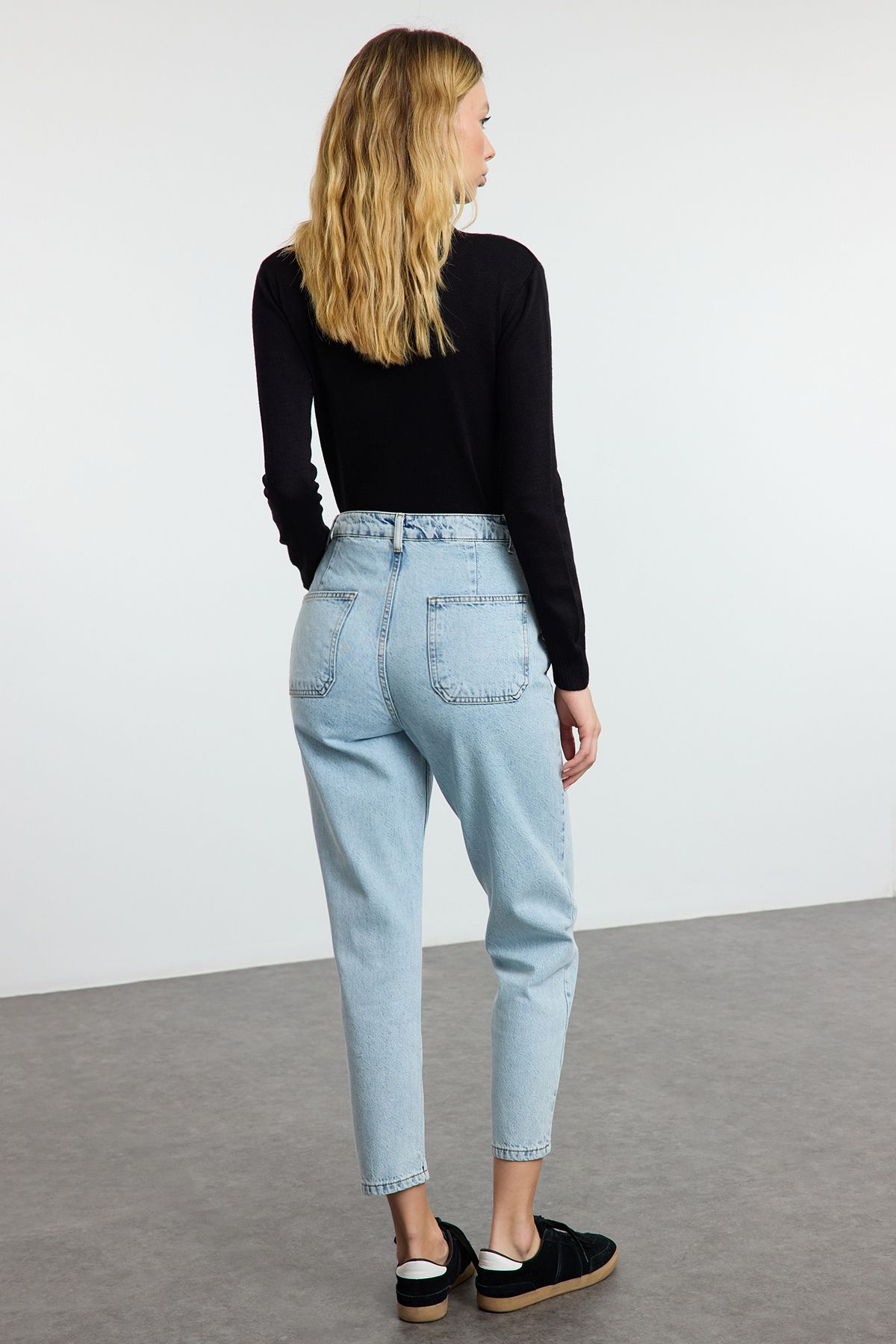 Edit by Trendyol-Blugi albastru deschis cu talie inalta TEDAW25JE00043 4