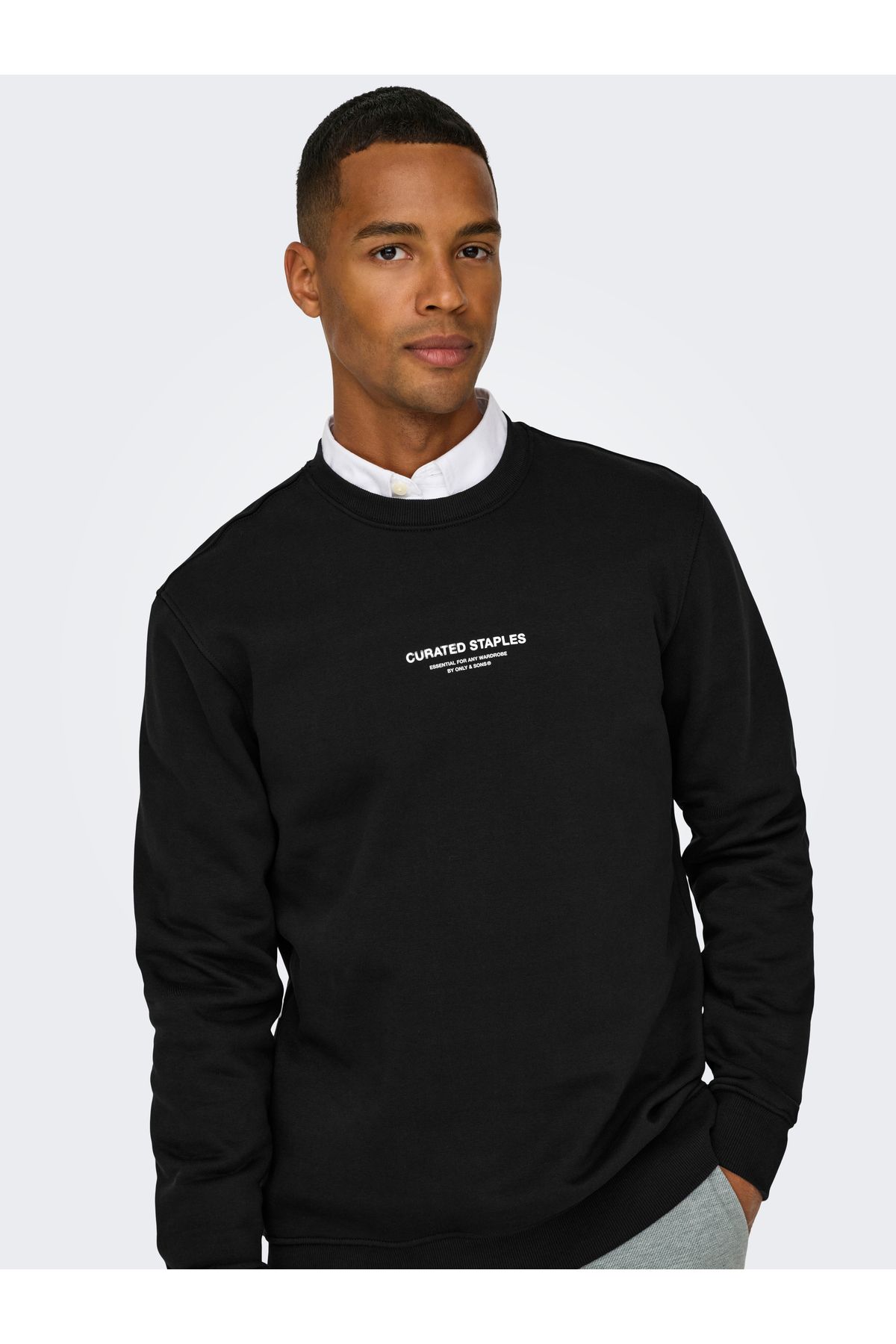 Only & Sons-Onscurated Reg Crew Neck Sweatshirt - Noos Black(C-N10) 22030923 3