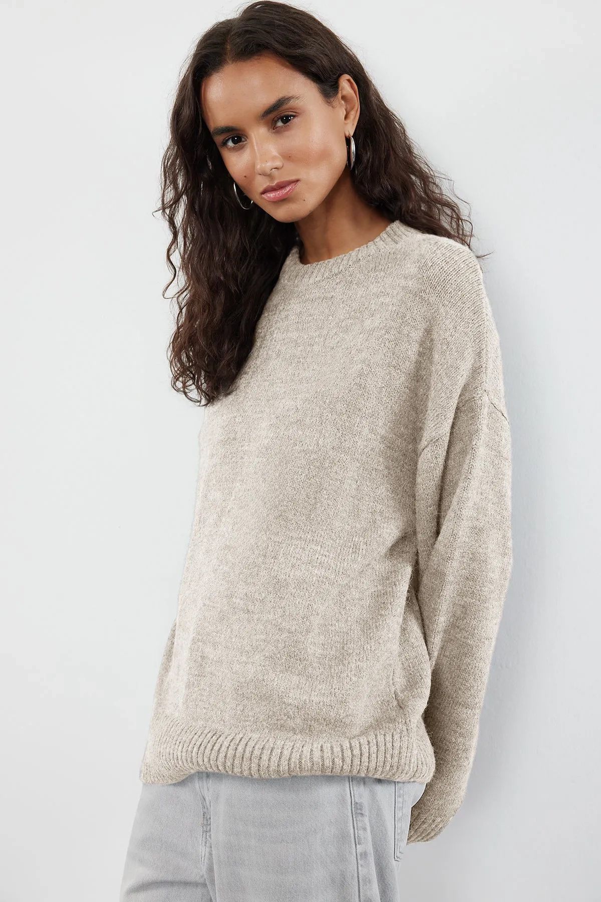 Trendyol Collection-Pulover de tricotaj cu textura moale Stone Wide Fit TWOAW25KZ00168 3