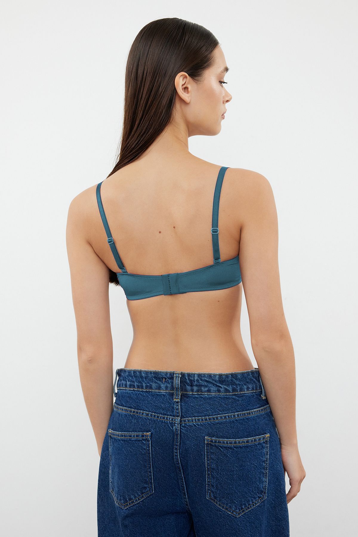 Trendyol Collection-Blauer, gepolsterter/Push-Up-Ganzkörper-Strick-BH ohne Träger mit abnehmbaren Trägern THMAW21SU0059 4