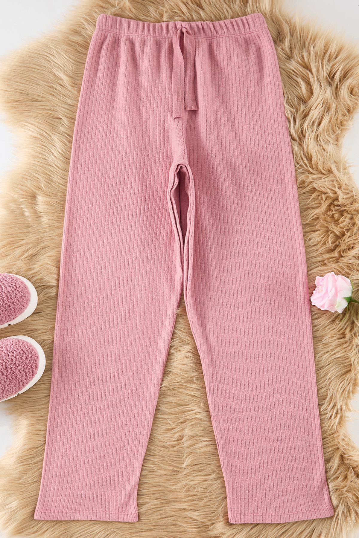 Edit by Trendyol-Pink Plus Size Knitted Sweatpants Tedaw25Aj00000 1