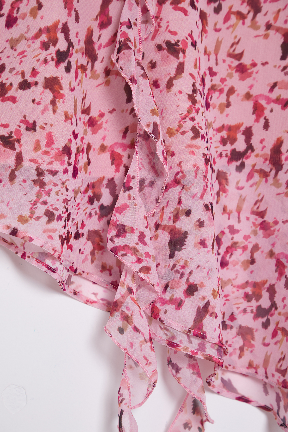 Trendyolmilla  Pembe Asimetrik Midi Boy Şifon Çiçekli Dokuma Etek TWOSS25ET00039 - Görsel 8