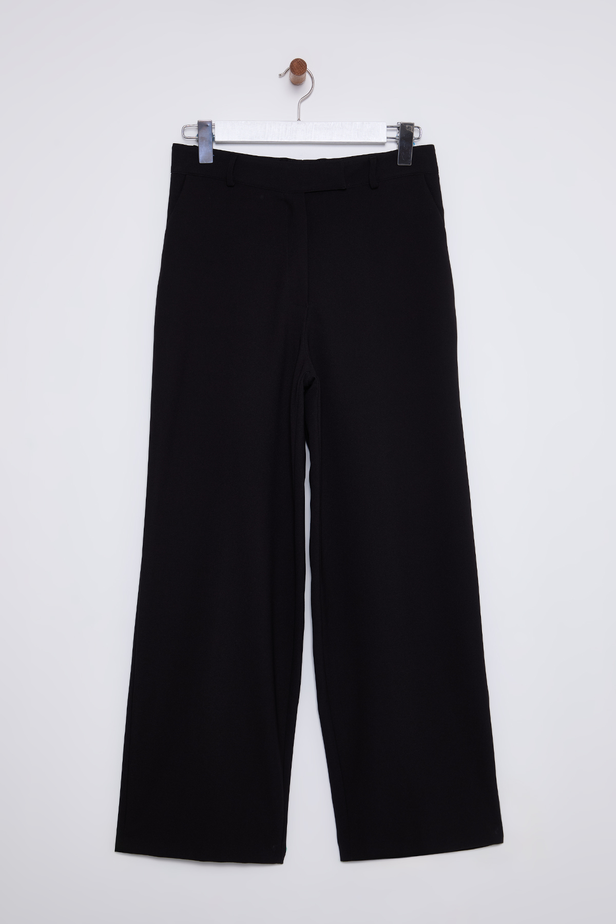 Trendyolmilla  Siyah Düşük Bel Wide Leg/Geniş Paça Dokuma Pantolon TWOSS25PL00025 - Görsel 8