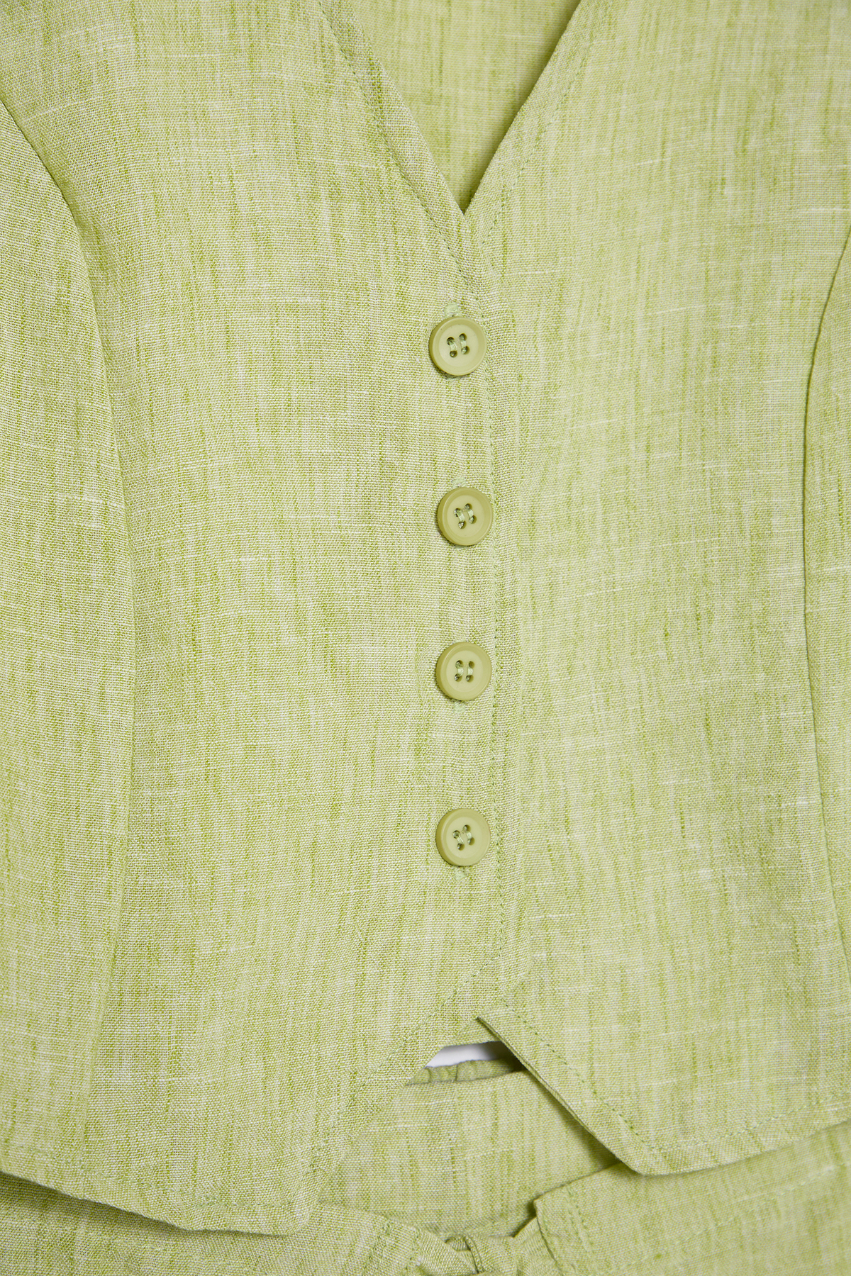 Trendyolmilla  Yağ Yeşili Önden Bağlama Detaylı Dokuma Alt-Üst Takım TWOSS25AU00018 - Görsel 7