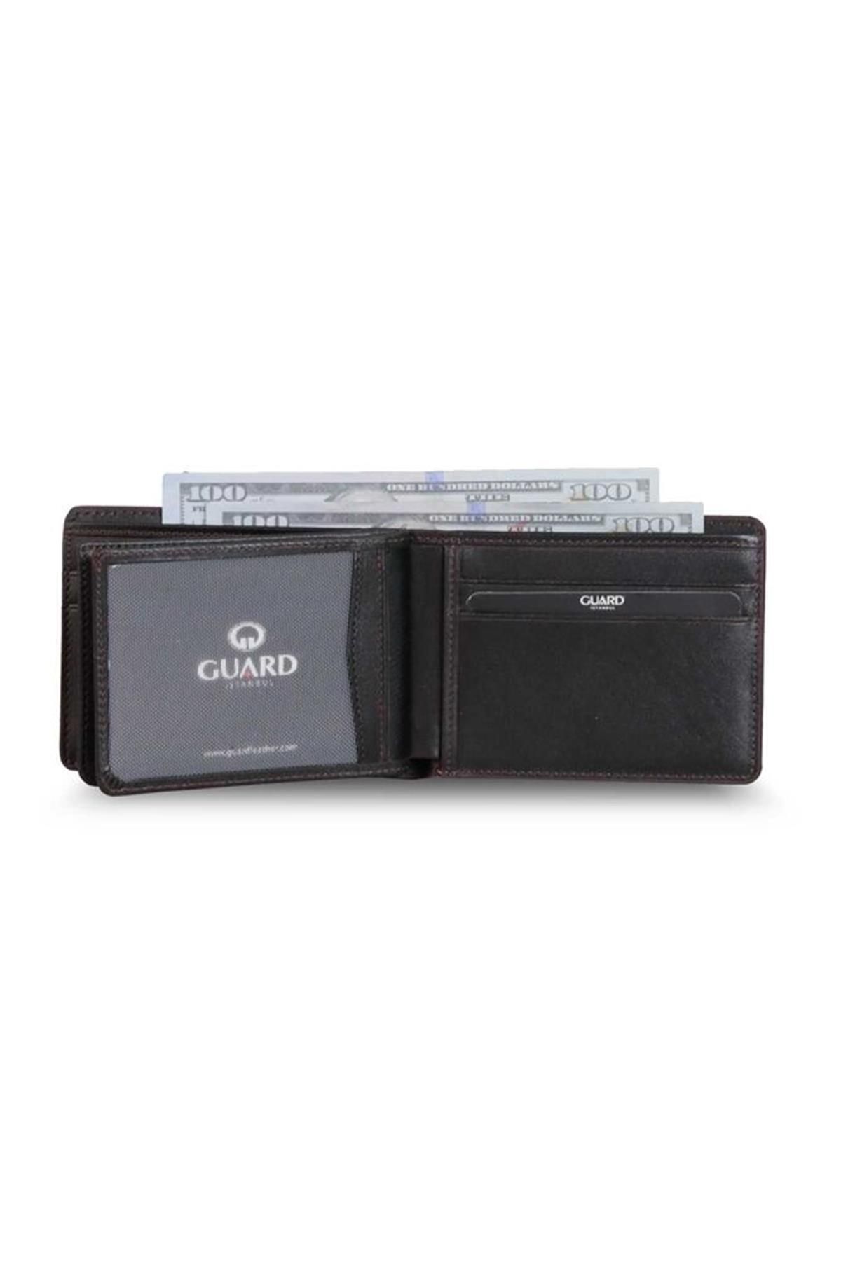 GUARD-Brown Leather Men's Wallet 4