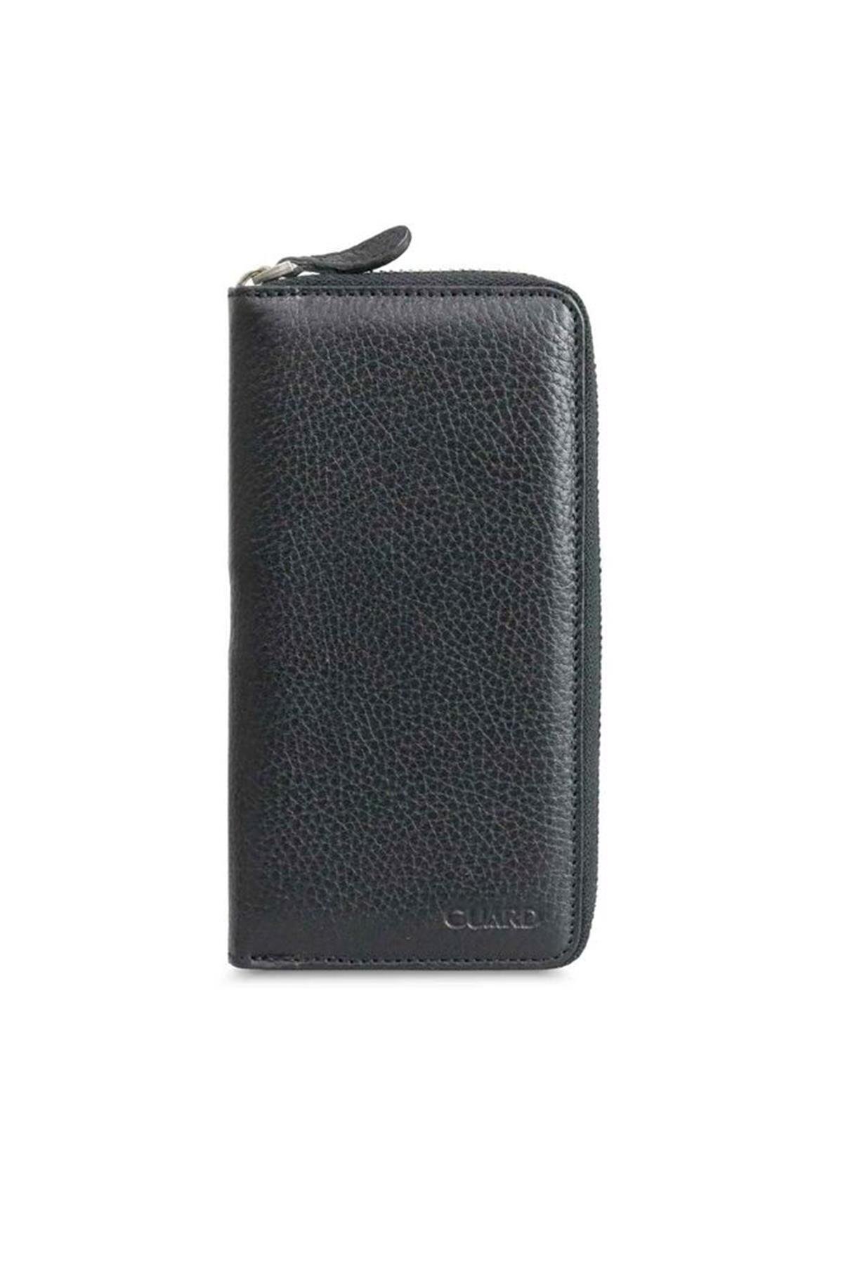 GUARD-Black Zippered Portfolio Wallet - GRD2403XW22340 1