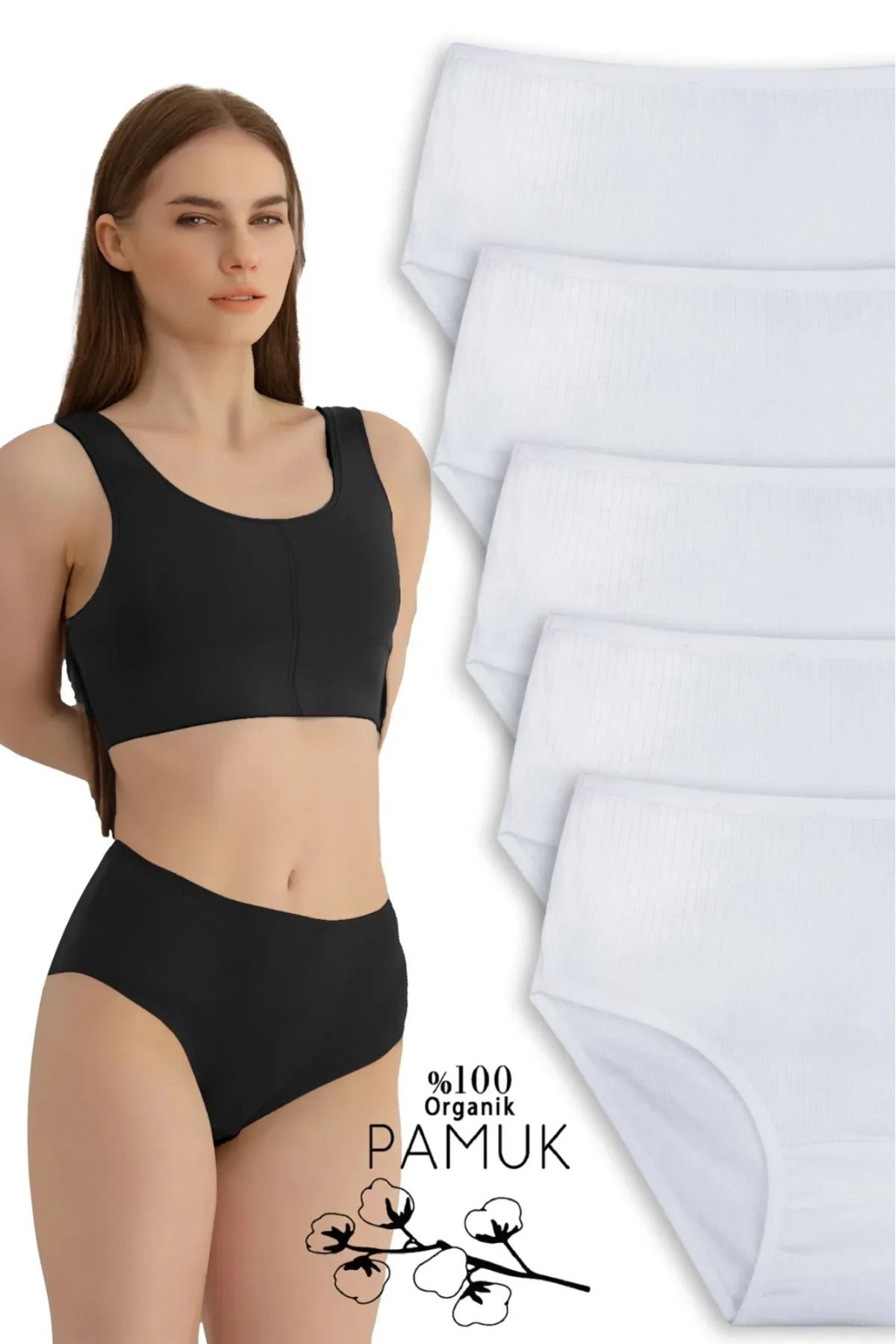 NARIYA-High Waist Wide Panties - 5-Piece 100% Cotton Large Size Comfortable Sweat-Absorbent Bato Laundry 4