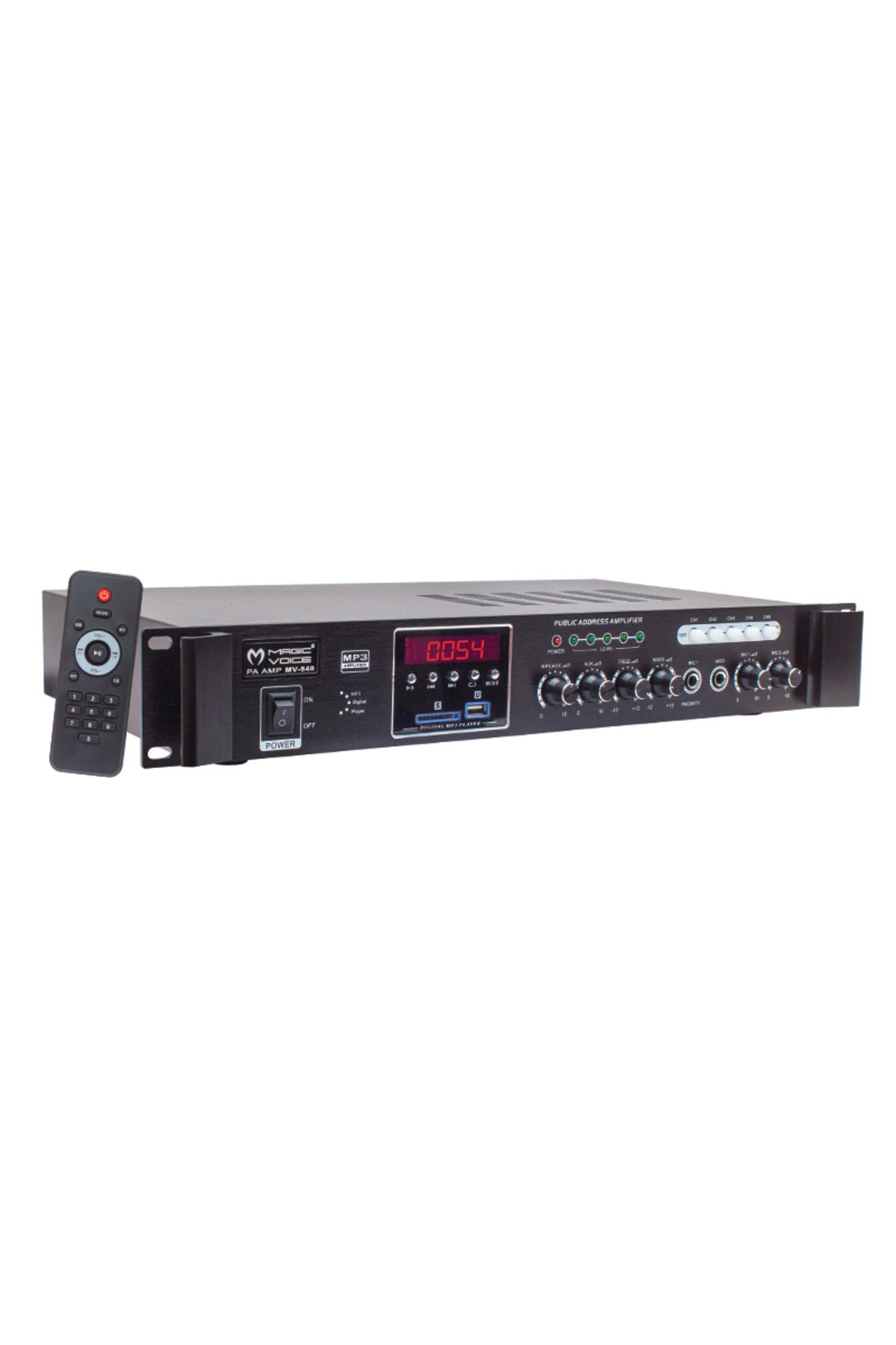 Kapamarka MAGICVOICE MV-540 100 WATT USB/SD/UK BLUETOOTH 2 MİK MUTE GİRİŞLİ 5 BÖLGELİ AÇIP KAPAMA HAT TRAFOLU