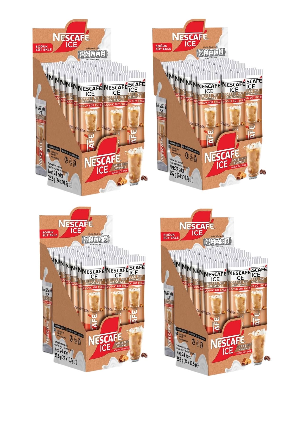 Nescafe-Ice Toffee Nut Flavored Coffee 24 Pcs* 4Pcs 1