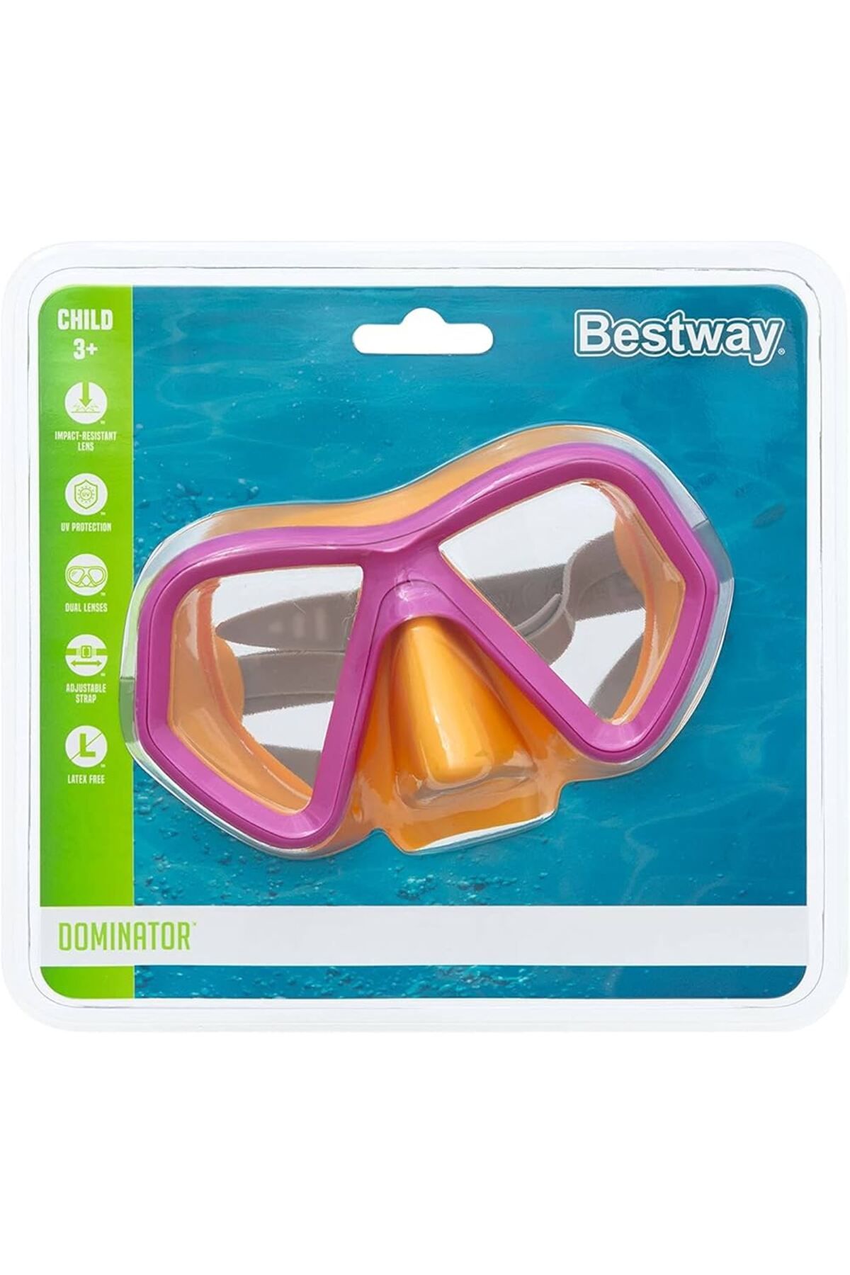 BESTWAY dominator çocuk dalış maskesi pembe 3-6 yas