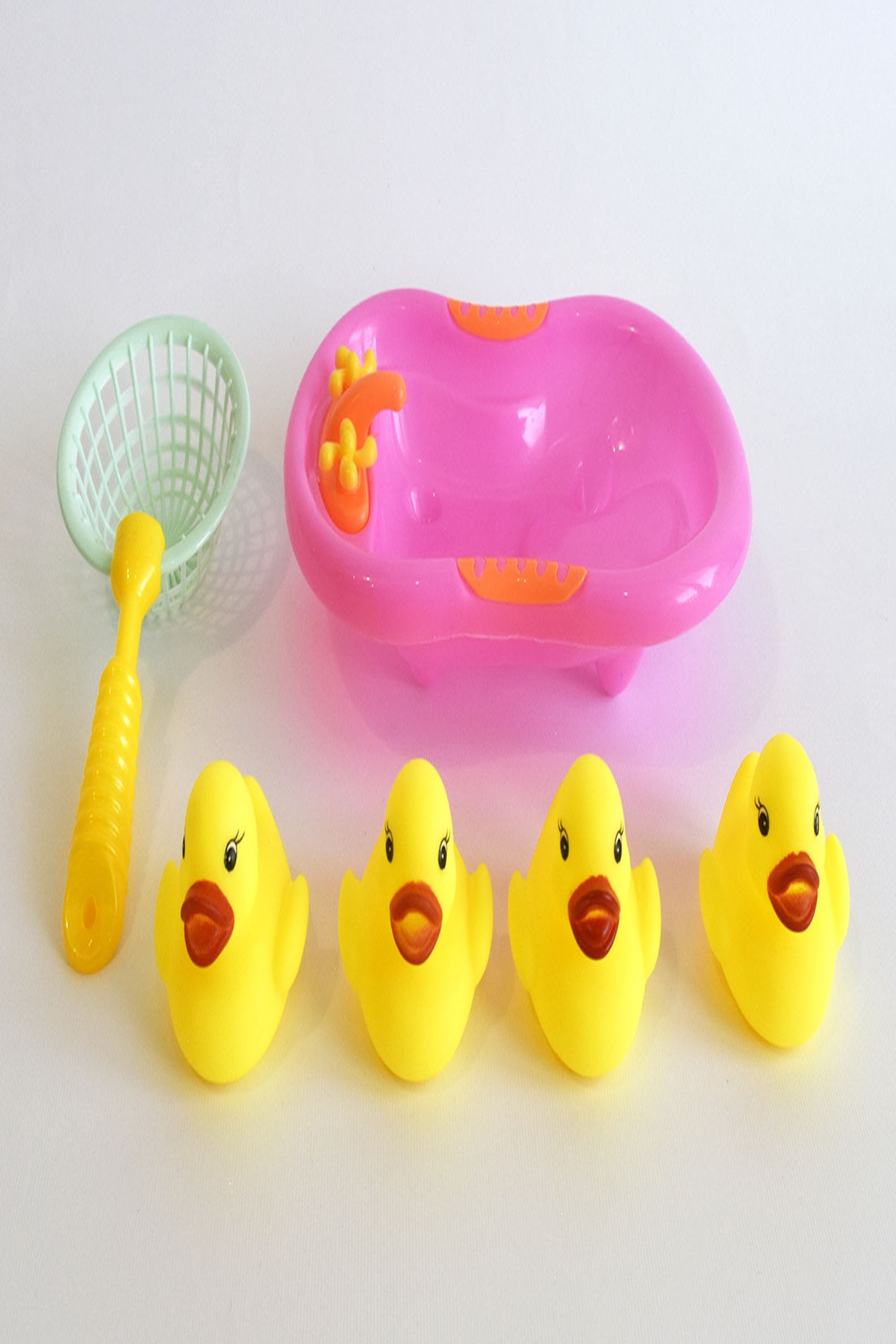 Hyd Bebeklerin Banyo Arkadaşı Küvetli Sepetli Vinil Ördek Ailesi Banyo Oyuncağı Su Oyuncakları fotoğrafı 3 (önizleme)