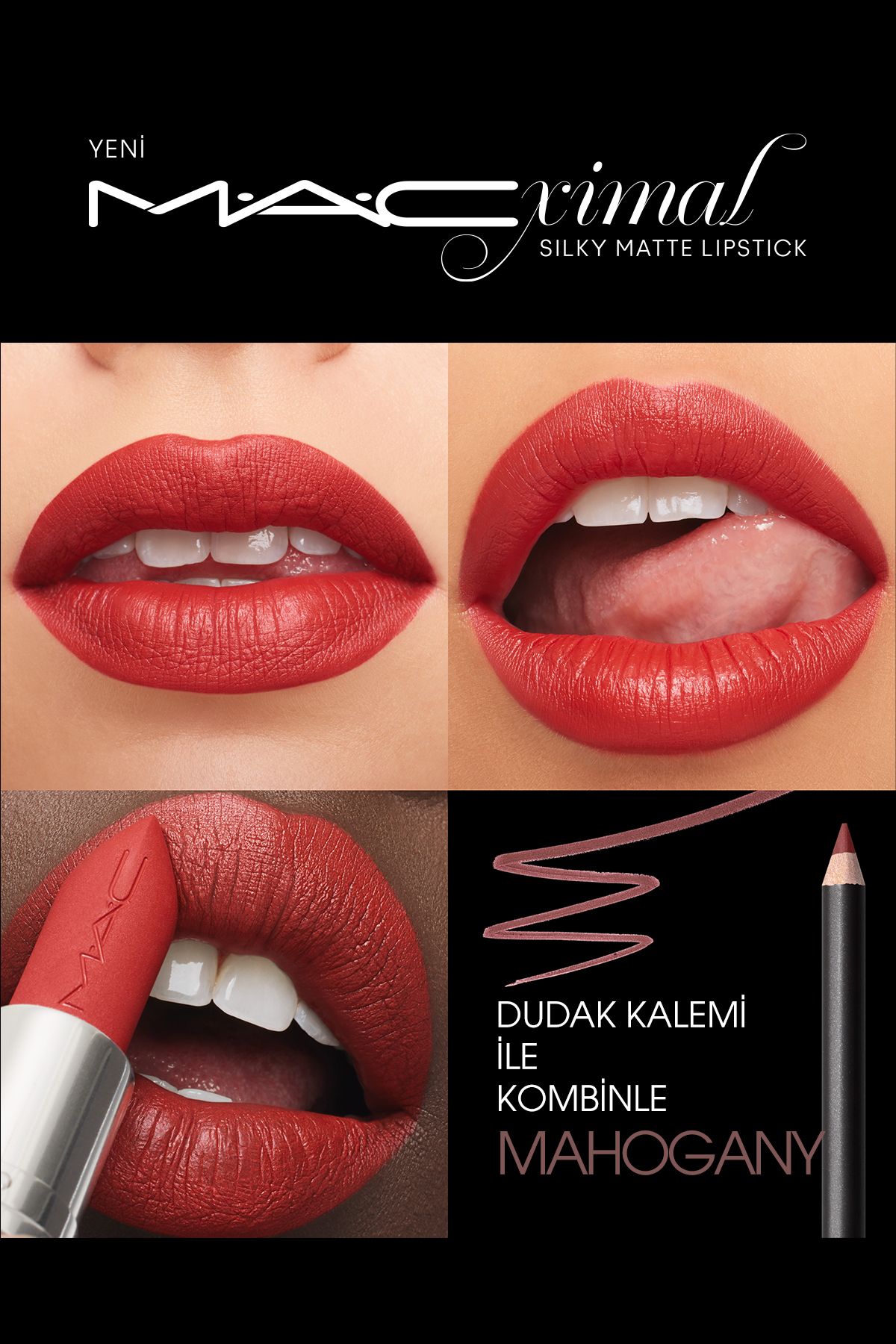 Mac M·A·CXIMAL Silky Matte Lipstick Nemlendirme Etkili Yoğun Renk Sağlayan Ruj - Chili-5