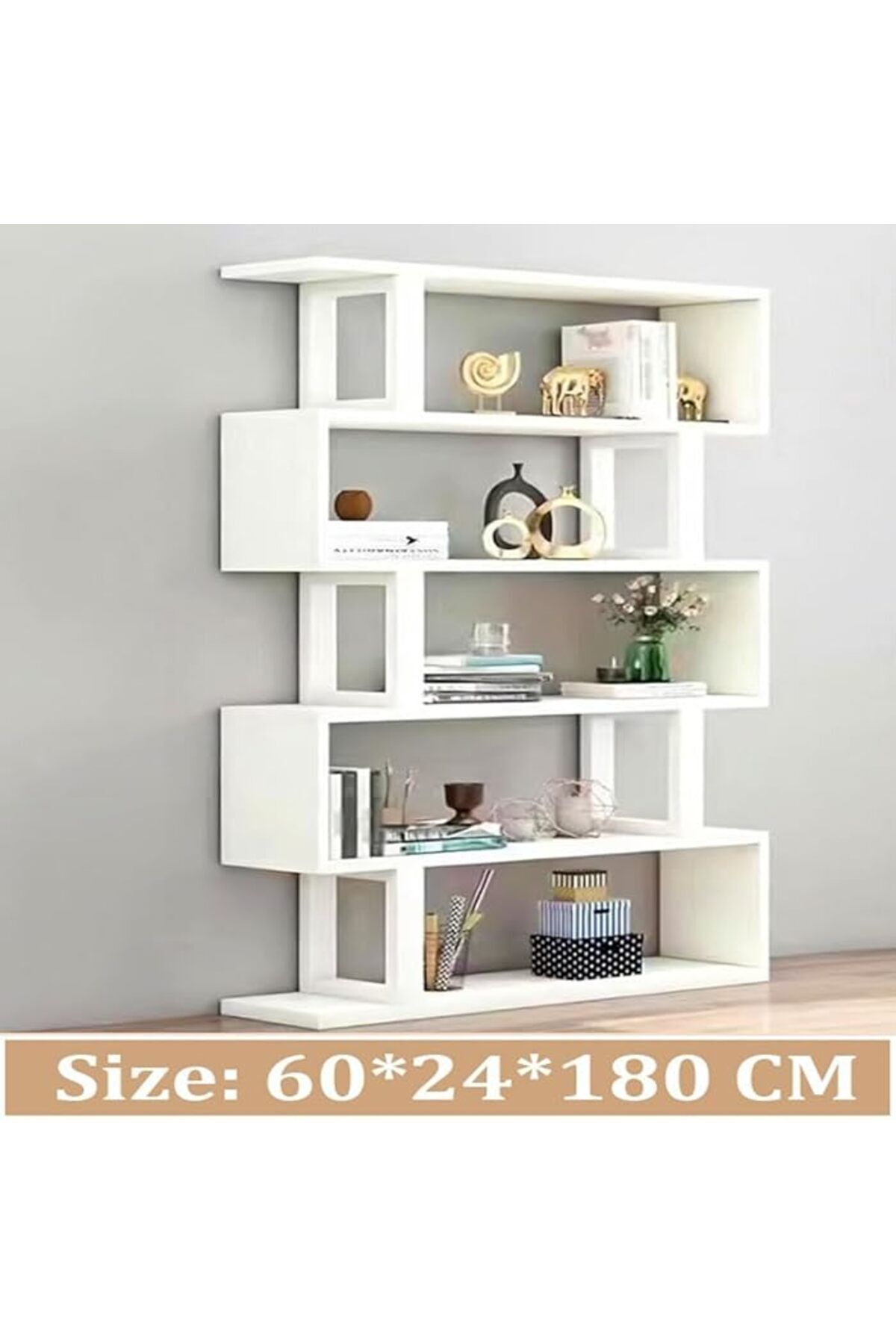 DubaiGallery-Multifunction Unique Multi Tiers Design Floor Standing Display Rack Shelves Bookshelf 60x24x180 cm 2