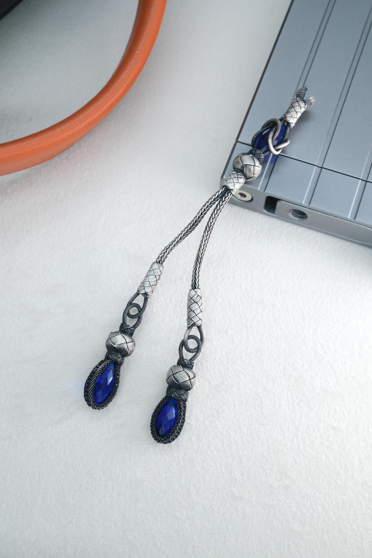 dergah tesbih-2-Piece Silver Kazaziye Knitted Whip 1