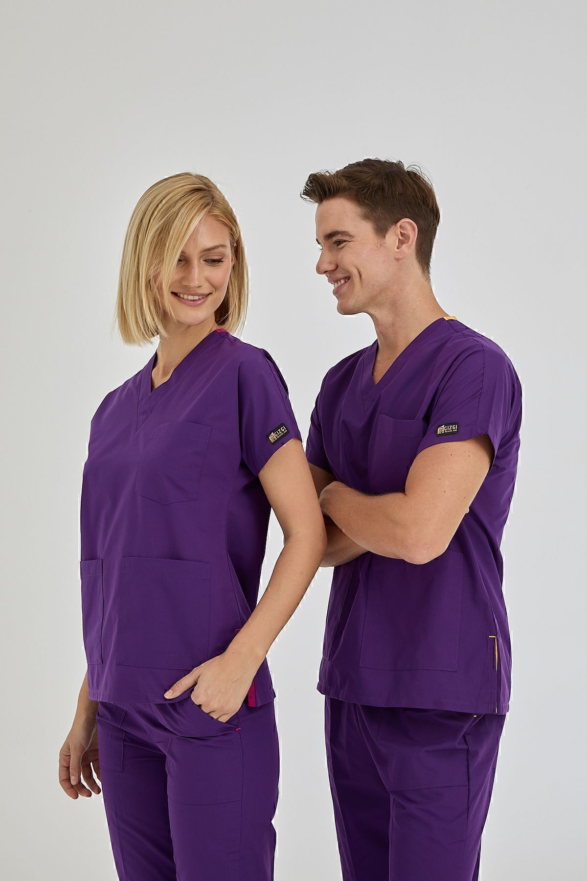 ÇİZGİ MEDİKAL-Dr Greys Terikoton - Custom Purple Doctor & Nurse Jersey Surgical Team, Thin Fabric (Bottom Top) 3