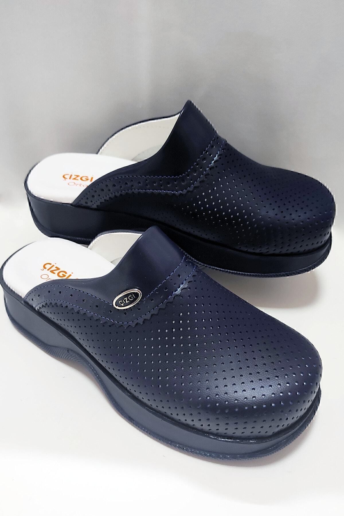 orthopédique bleu marine couleur femmes sabo chaussons