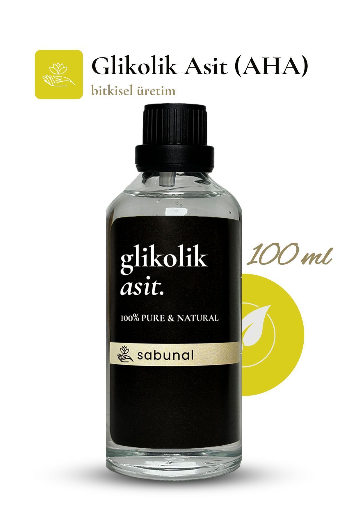 sabunal Glikolik Asit 100 ml (AHA) Leke Karşıtı, Gözenek Sıkılaştırıcı, Cilt Yenileme ve Cilt Tonu Eşitleme