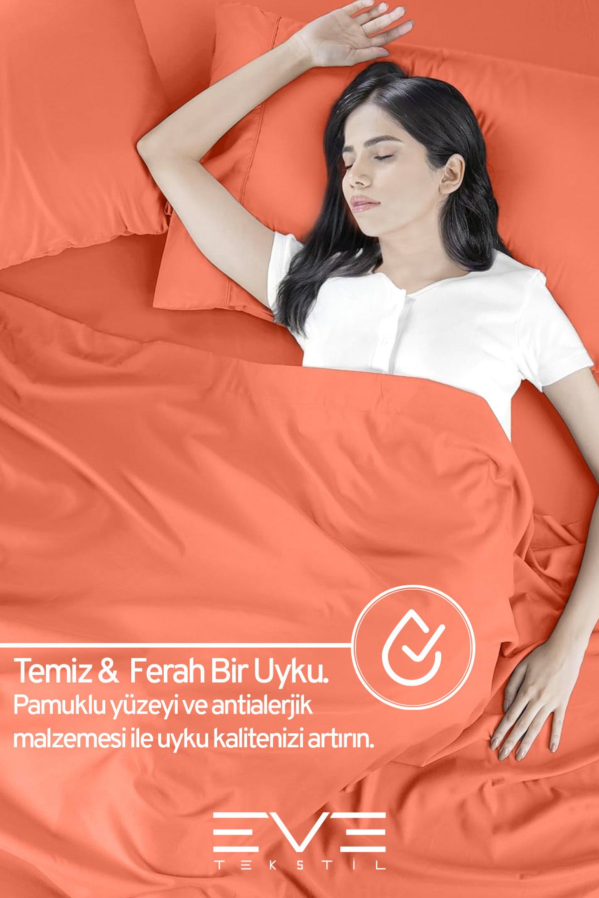 Eve Tekstil-Single Rainforce Fabric Elastic Sheet and Pillow Case Set 5