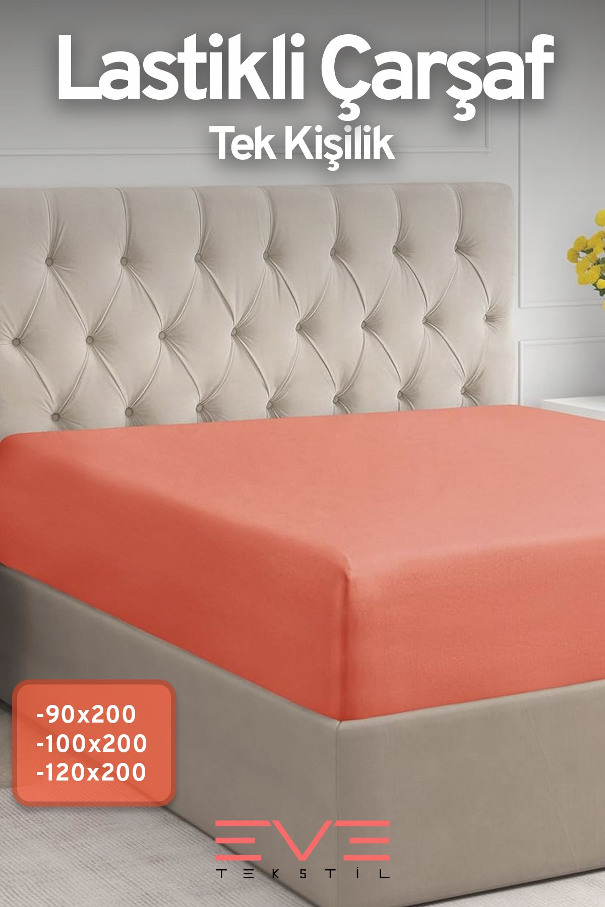 Eve Tekstil Set De Cearșafuri Și Fețe De Pernă Din Țesătură Rainforce, 100% Bumbac Natural - 90 x 200