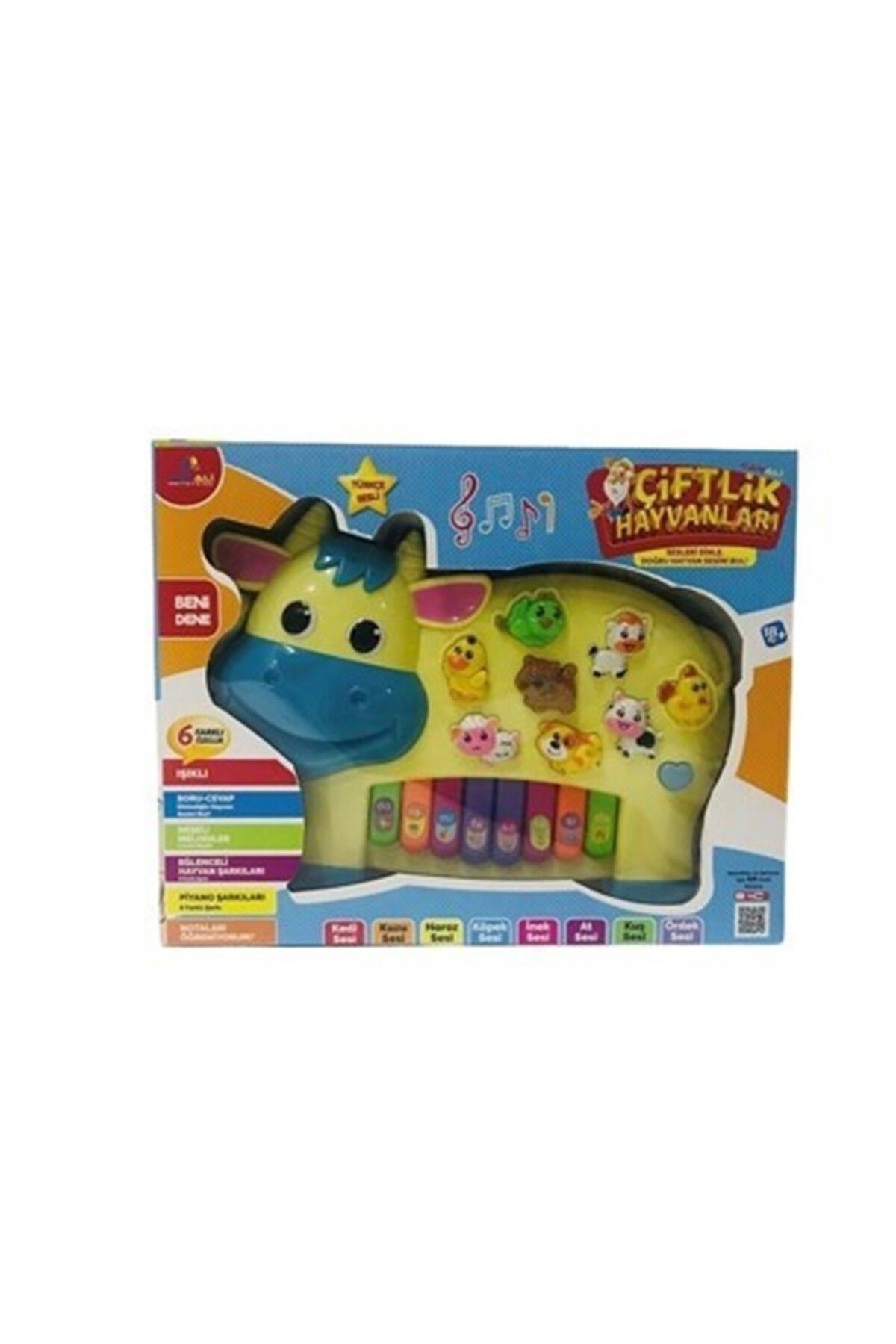 Can Ali Toys C Türkçe Hayvan Sesli Piyano Sarı İnek CNLS2222