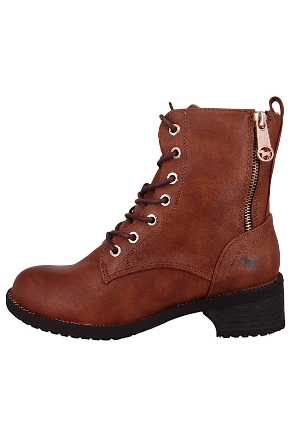 Mustang-Stiefelette - Braun - Blockabsatz 3