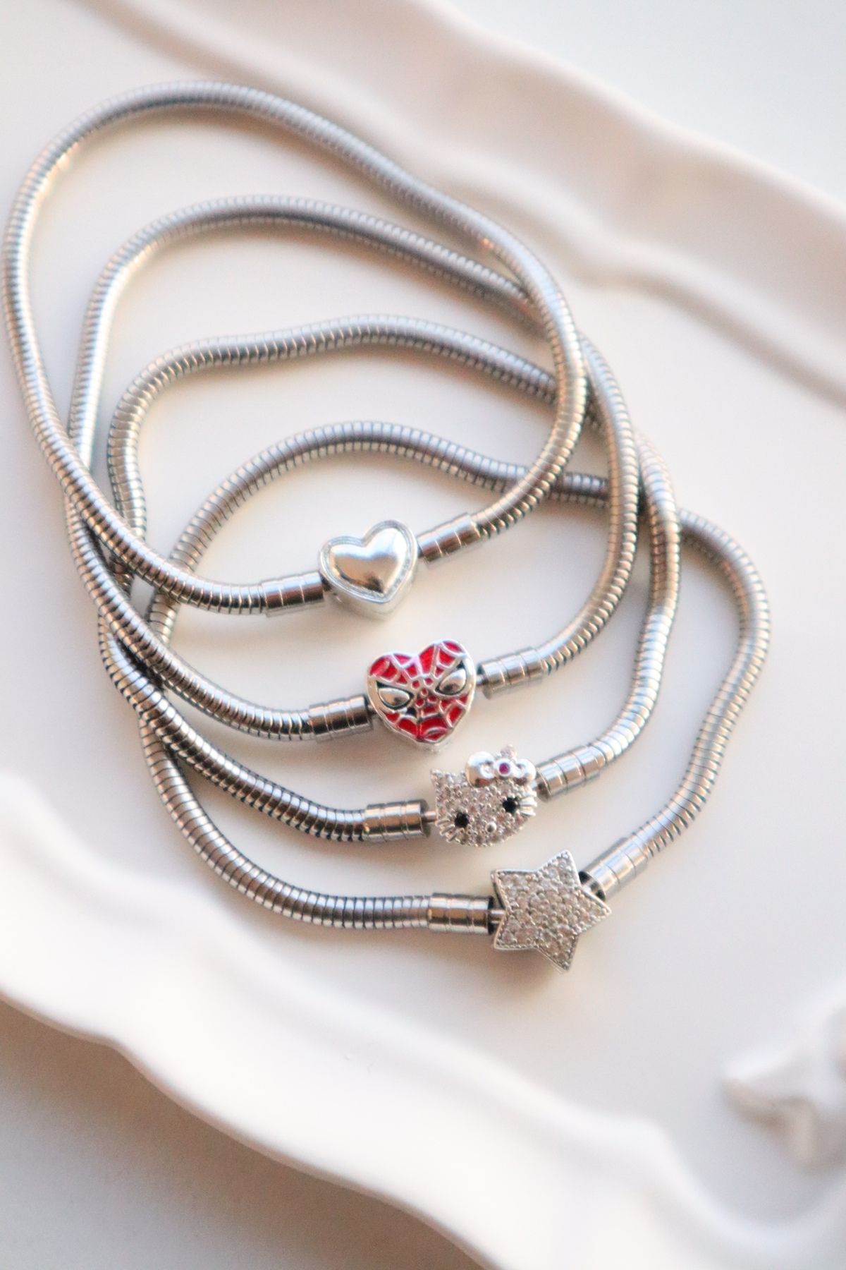 EFBUTİK-Heart Clip Charm Bracelet 2