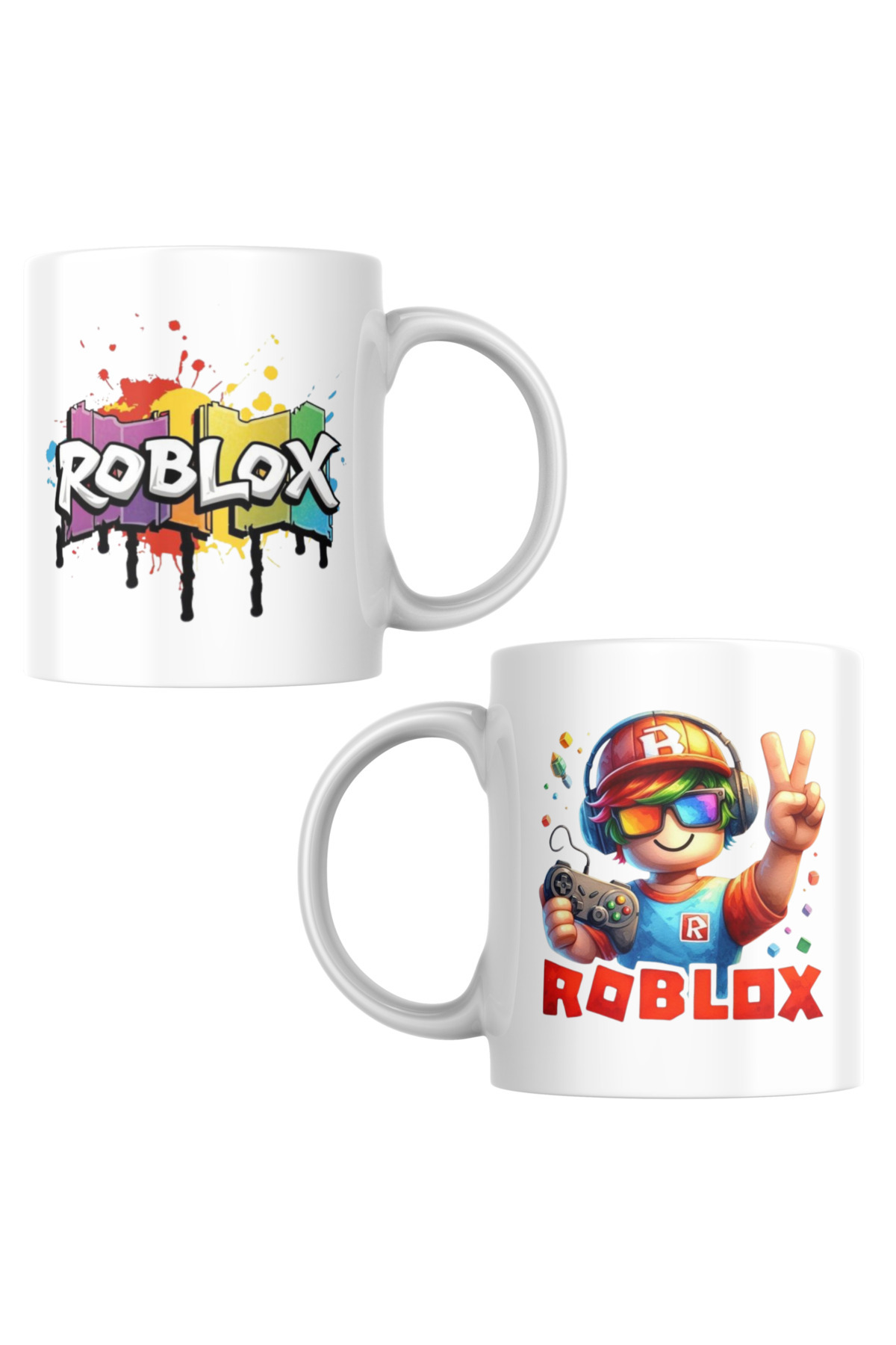 ALPŞAN TİCARET-Roblox 3db-os szett - Gyermek felnőtt fehér póló, csésze, puzzle uniszex bögre póló 4