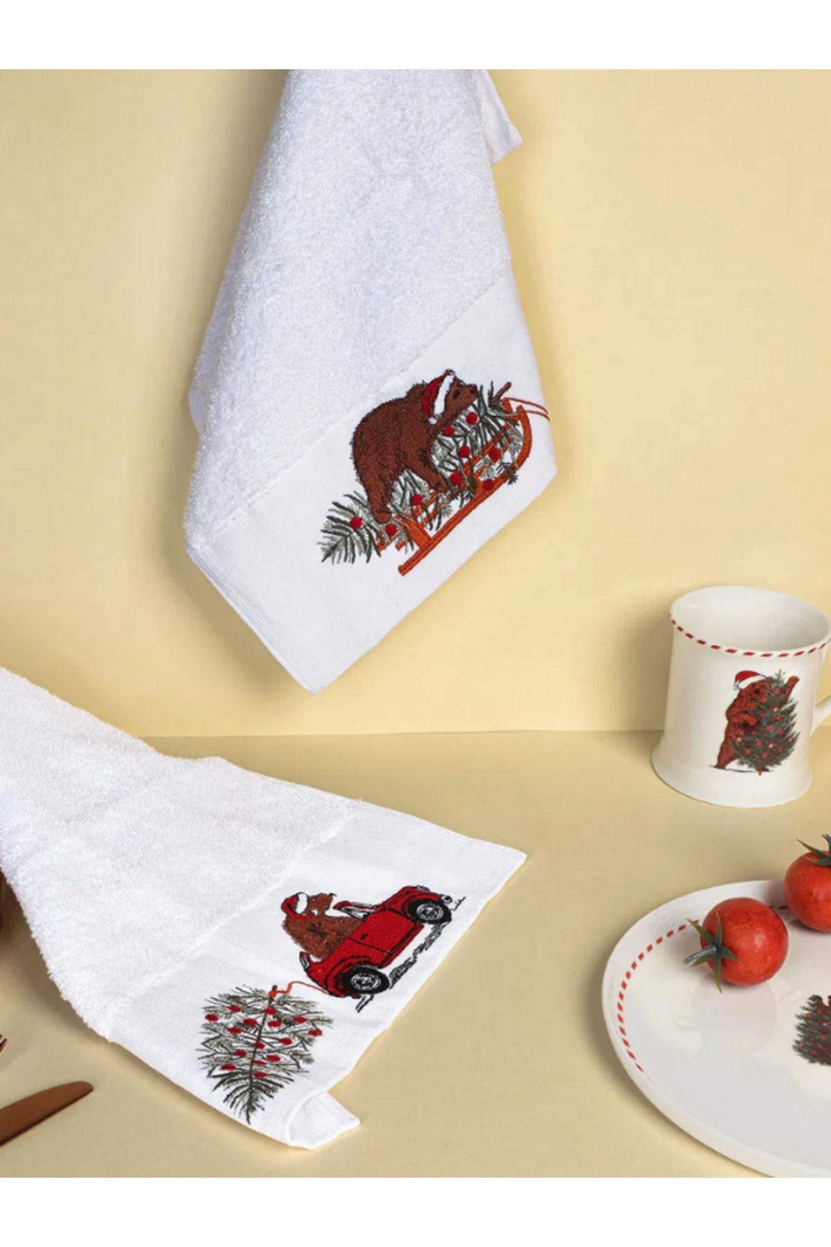 Porland-Bear 2 Pieces Kitchen Towels 30X50 cm 2