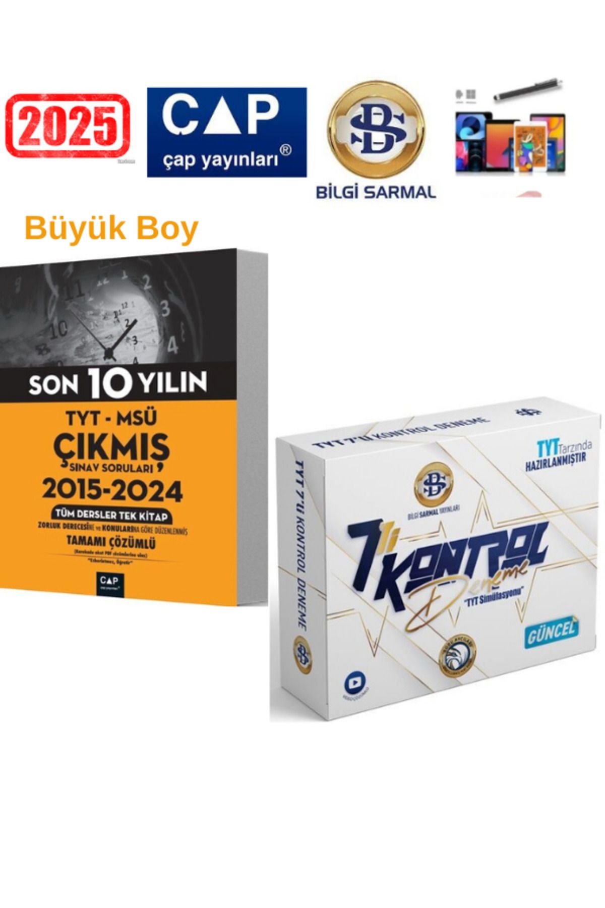 Ens Yayıncılık Çap Tyt-Msü 10 Yıl Çıkmış Sorular+Bilgi Sarmal Tyt Kontrol 7 Deneme Seti+Android Kalem