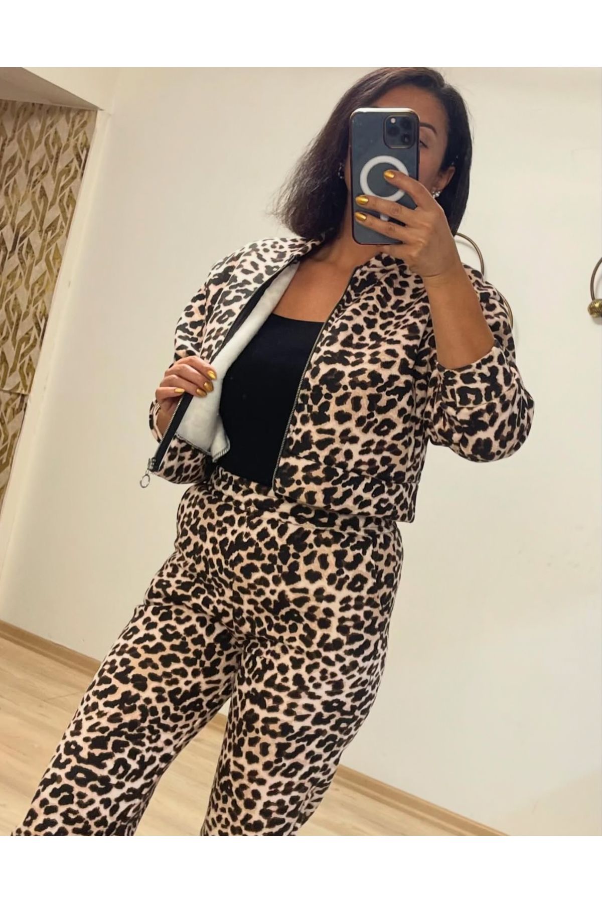 Butik Leopar Desenli Ceket