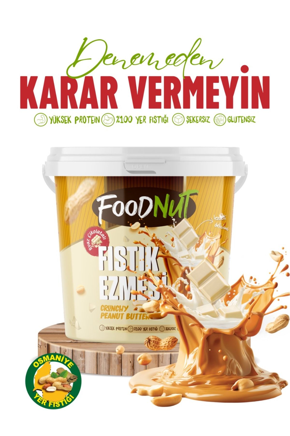 FoodNut BEYAZ ÇİKOLATALI FISTIK EZMESİ  1 KĞ