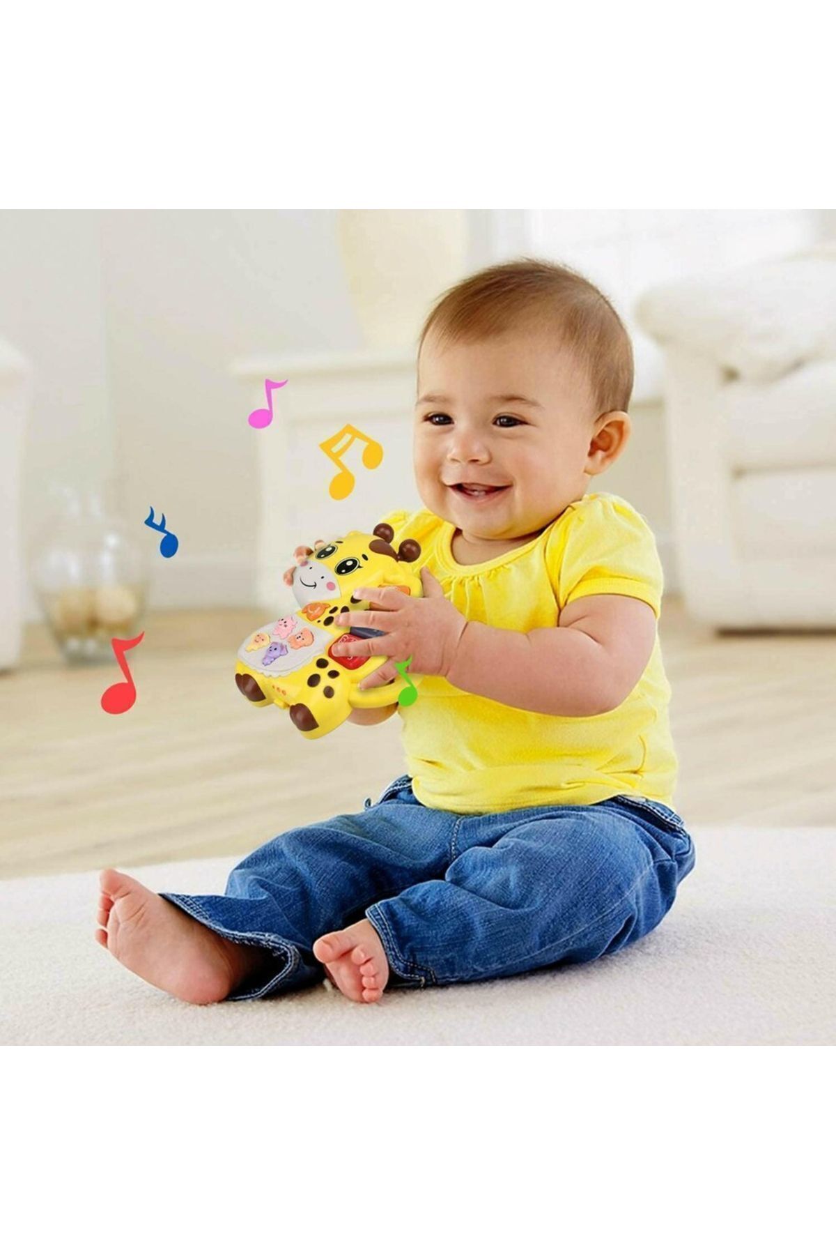 TOYFEST Hayvan Sesleri Çıkaran Tuşlu Işıklı Notalı Ninnili Müzikli Zürafa İnteraktif Bebek Eğitici - Sarı fotoğrafı 6 (önizleme)